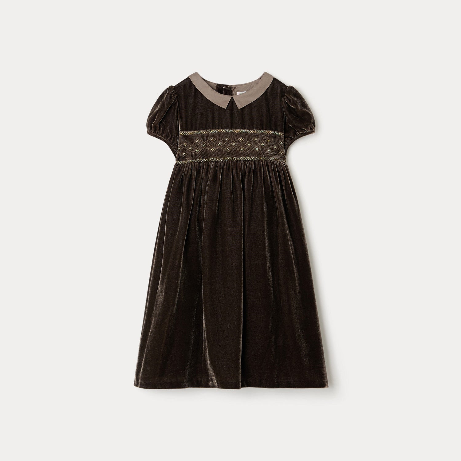 Girls Brown Velvet Dress