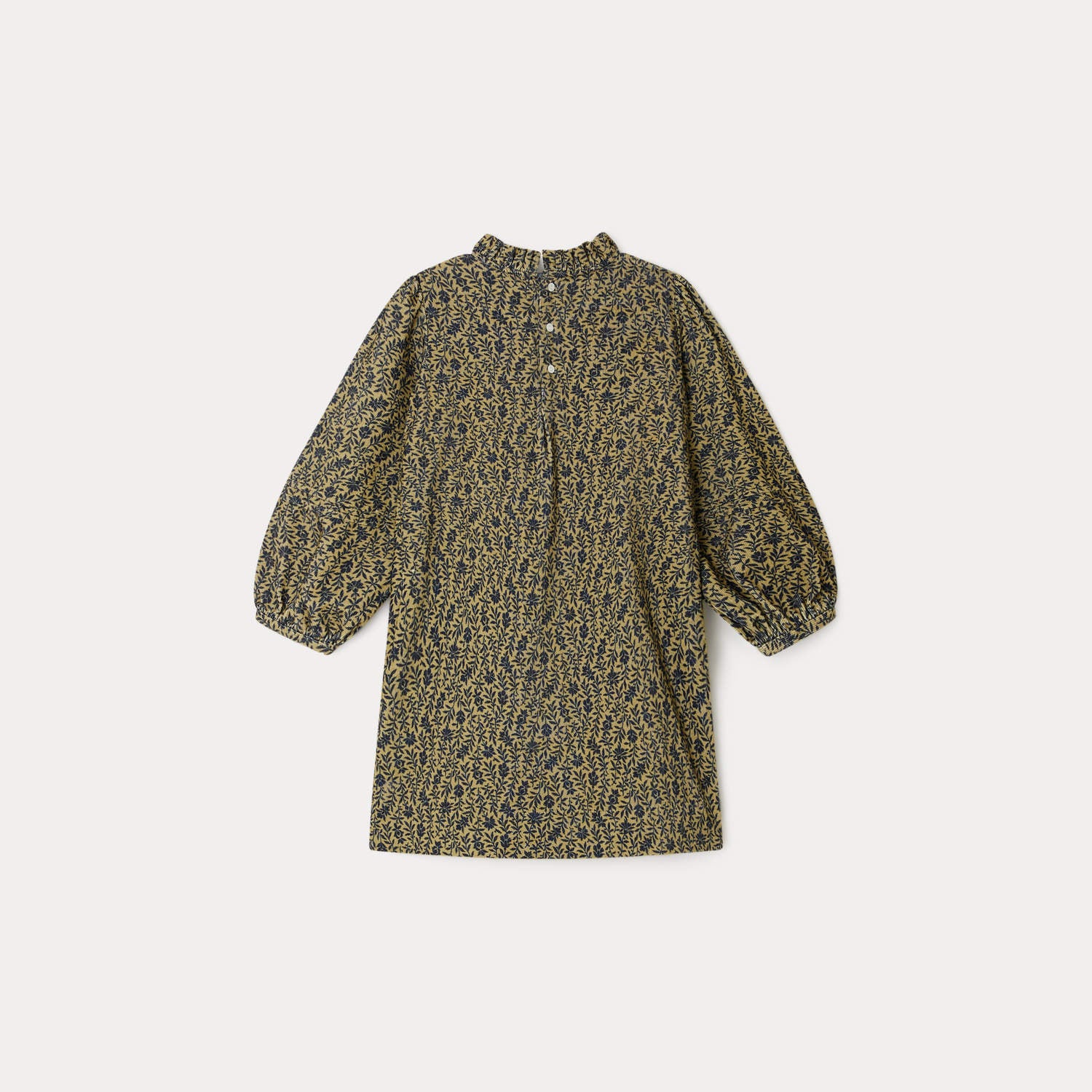 Girls Yellow Printed Cotton Dress