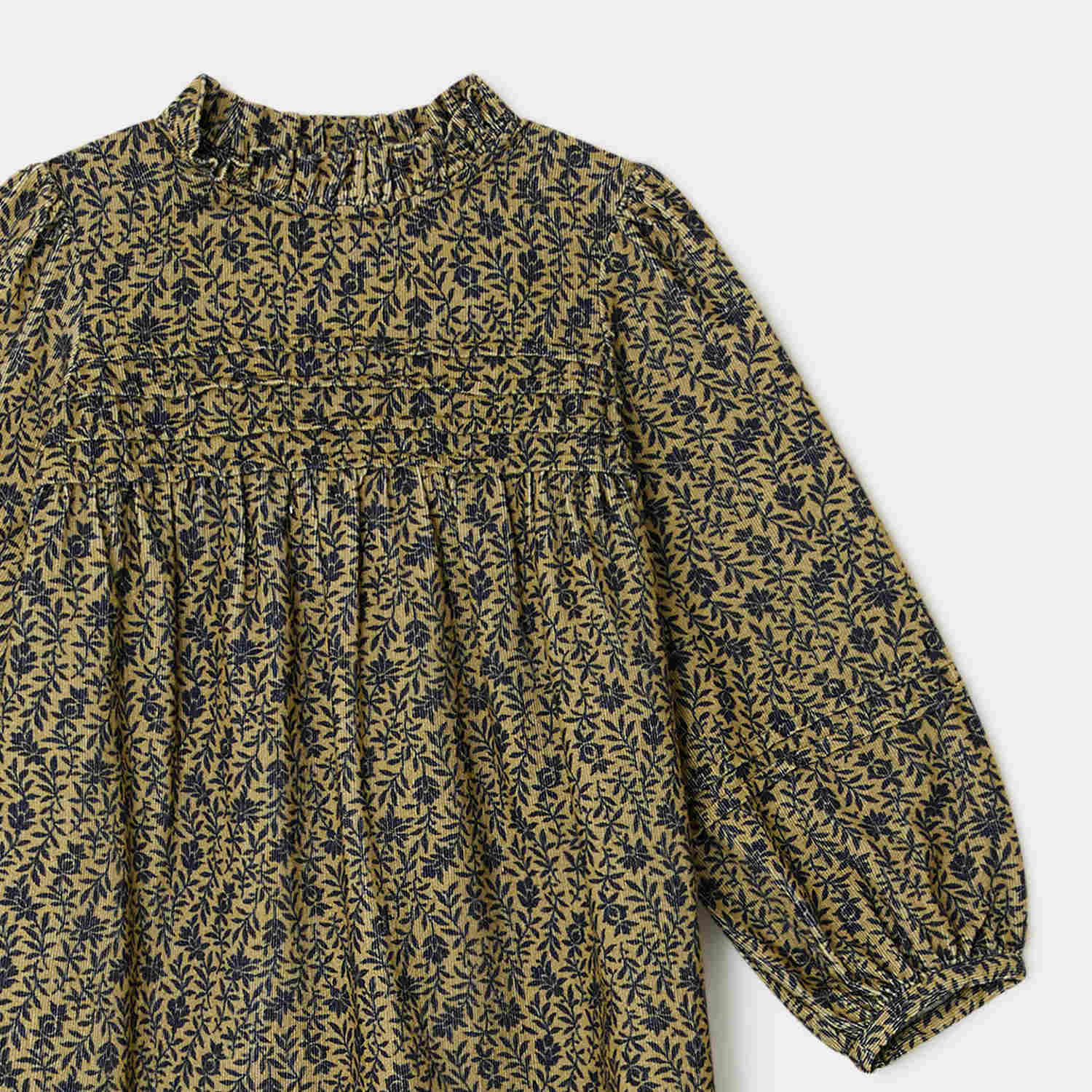 Girls Yellow Printed Cotton Dress