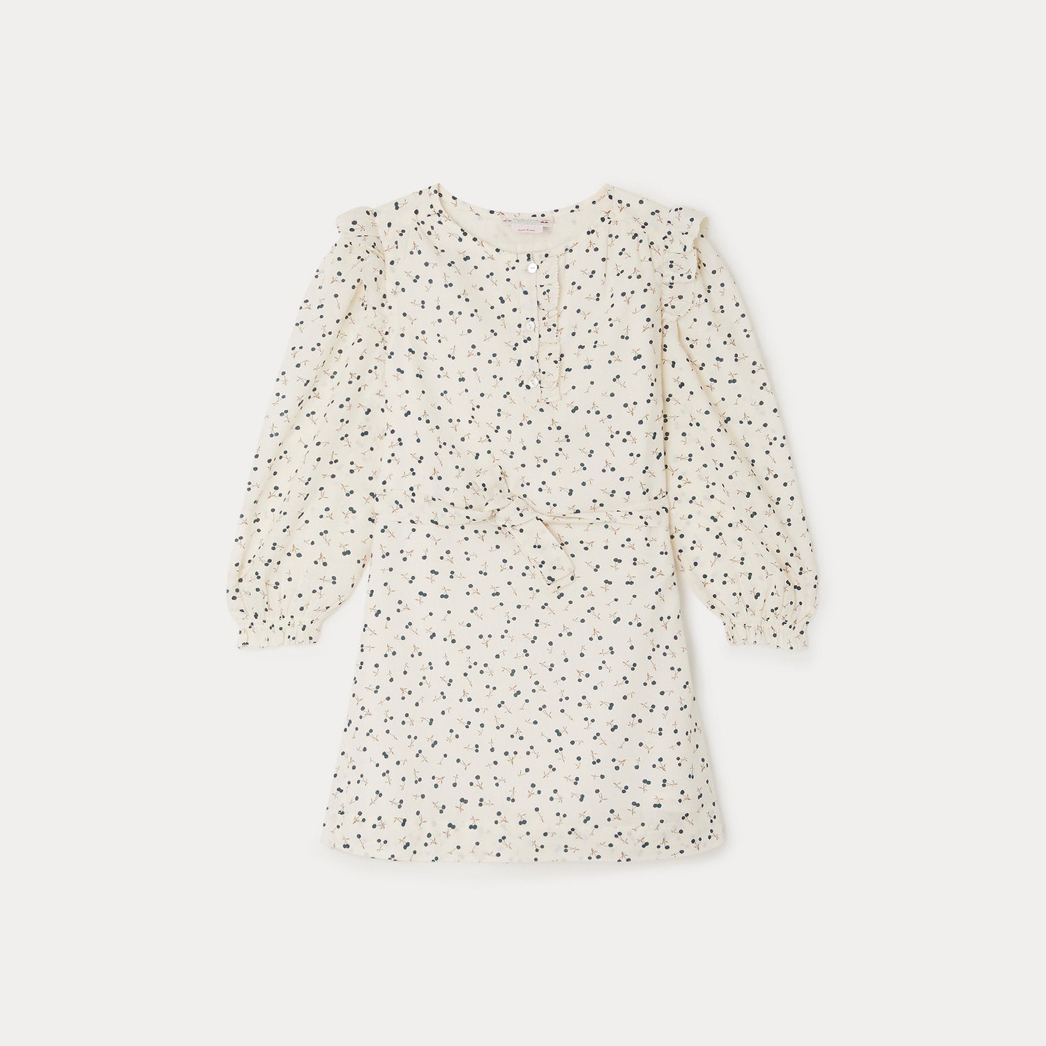 Girls White Logo Ruffle Dress