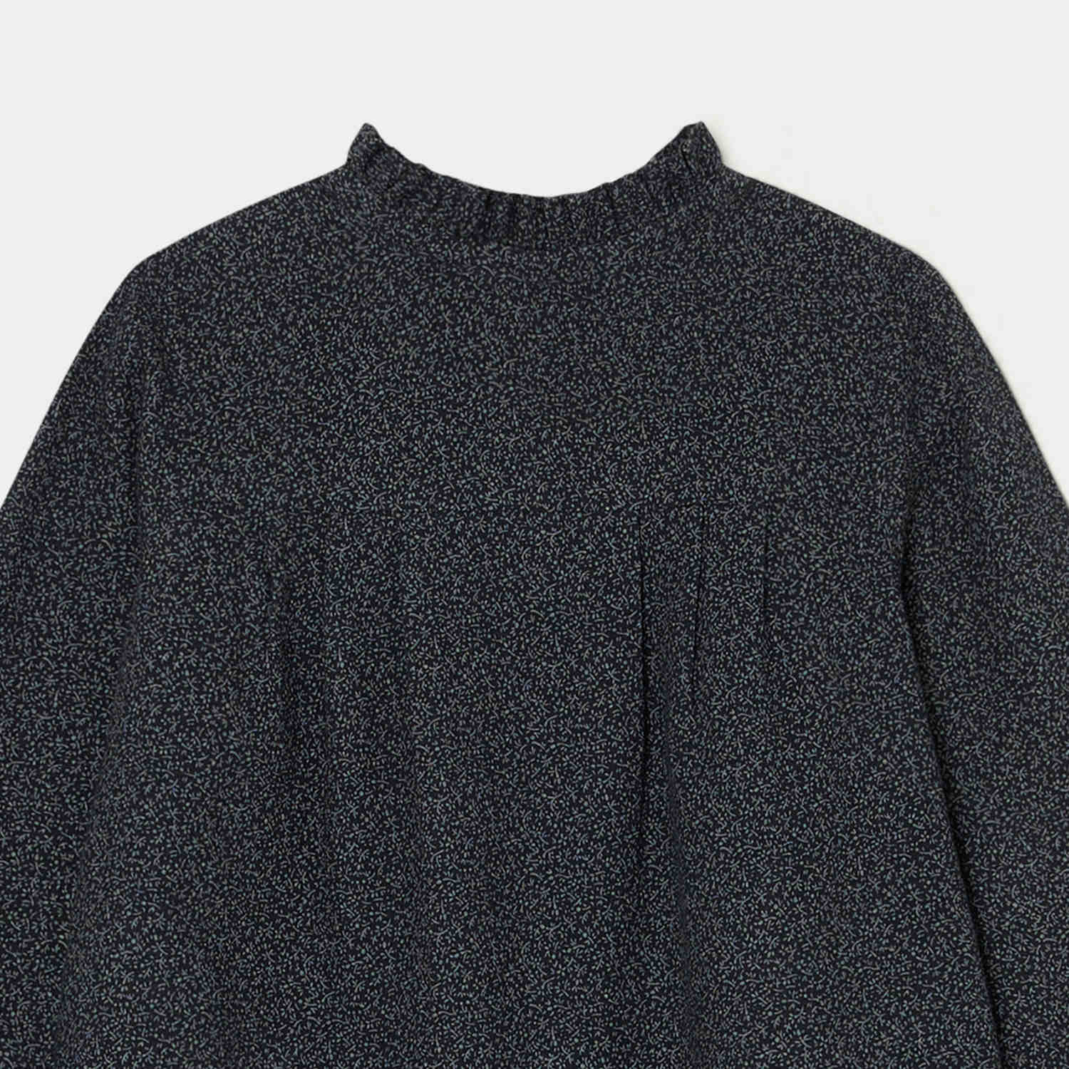 Girls Dark Grey Printed Cotton Dress