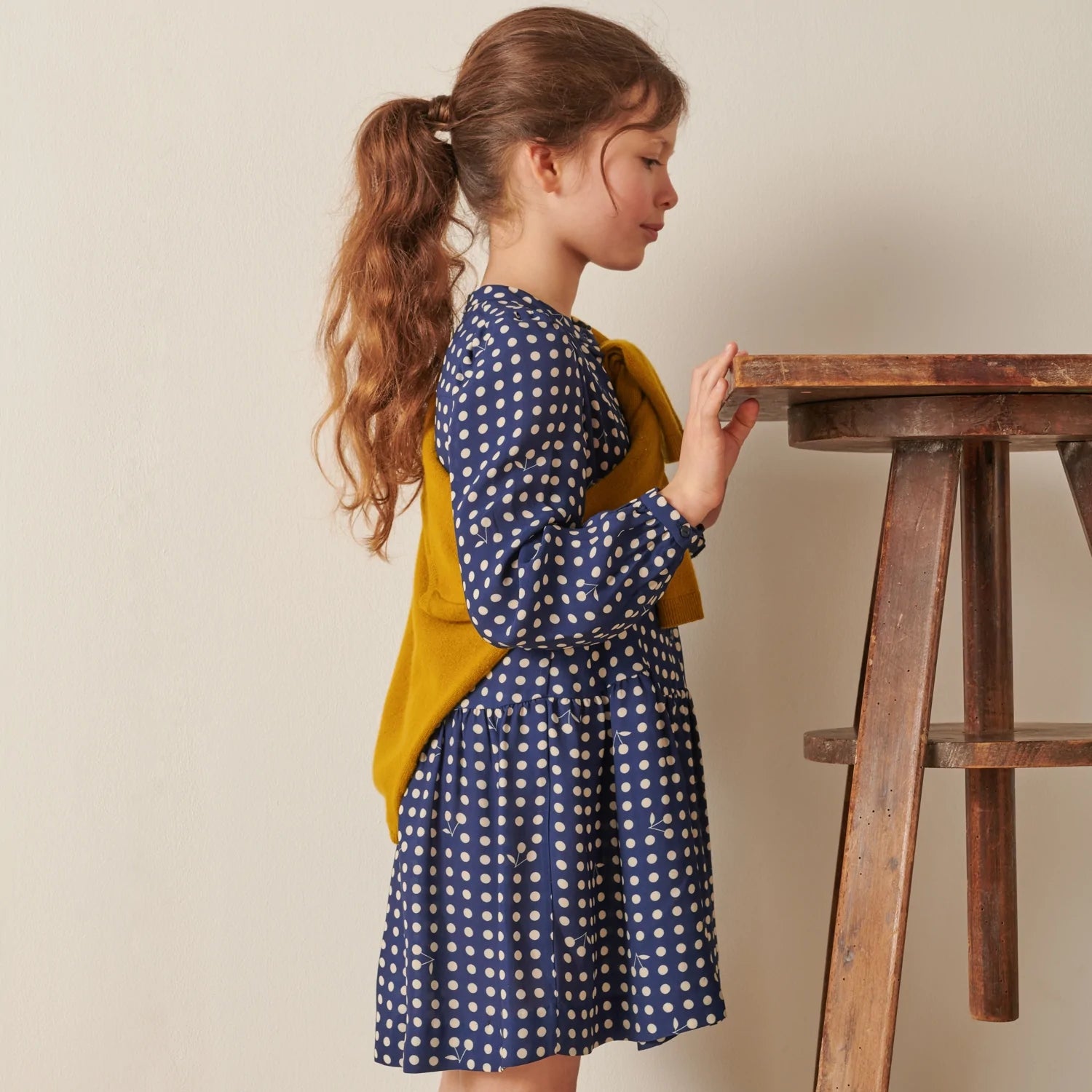 Girls Blue Dots Dress