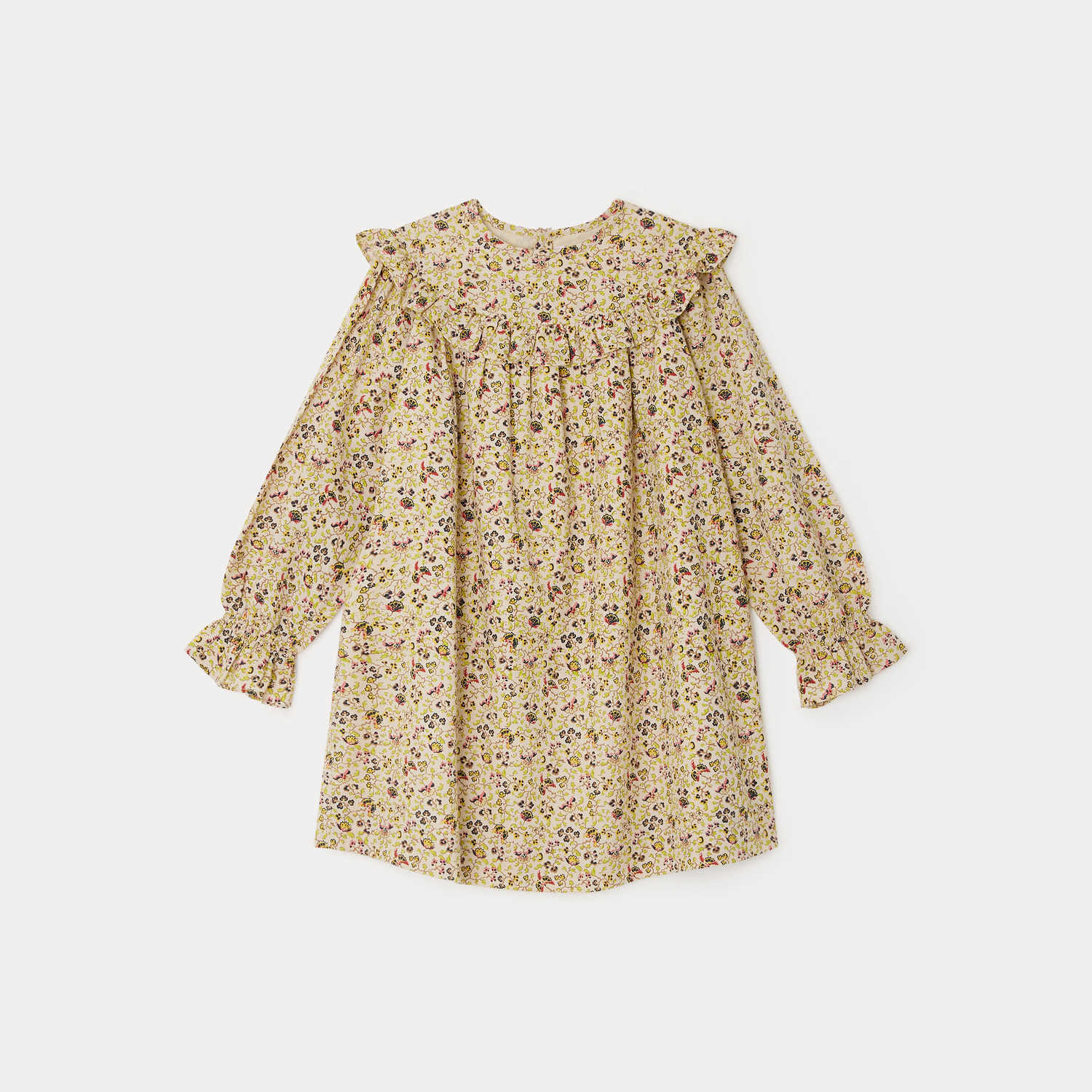 Girls Beige Floral Dress
