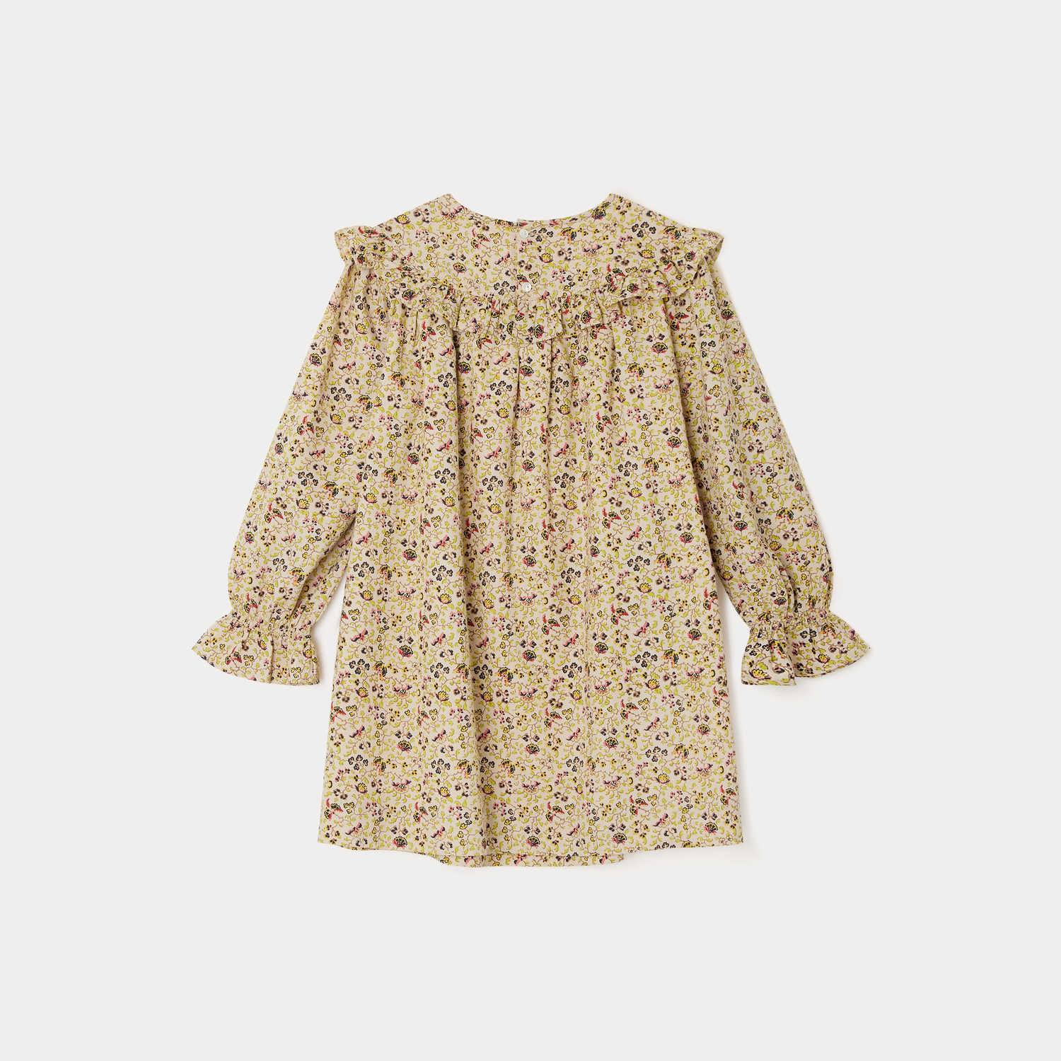 Girls Beige Floral Dress