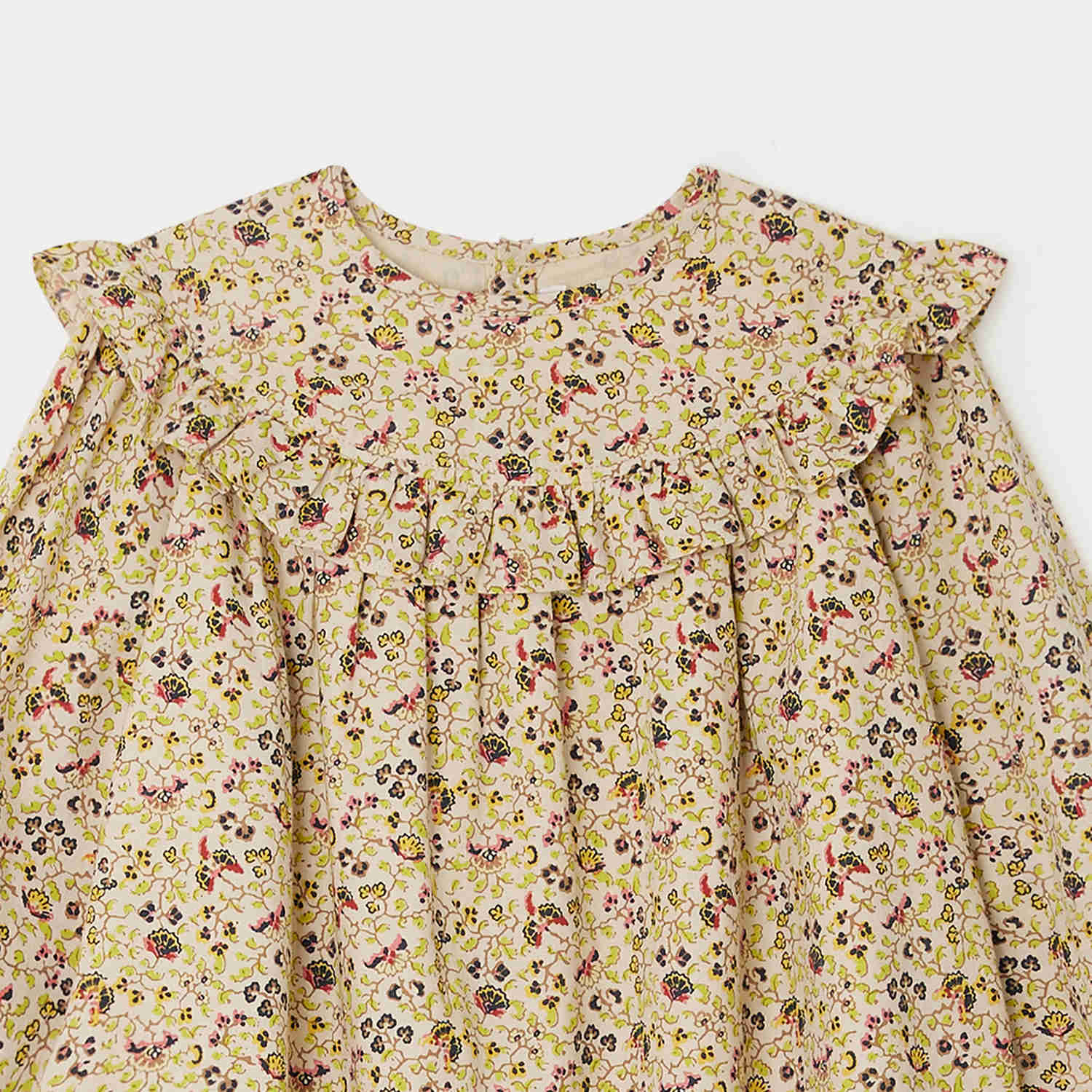 Girls Beige Floral Dress