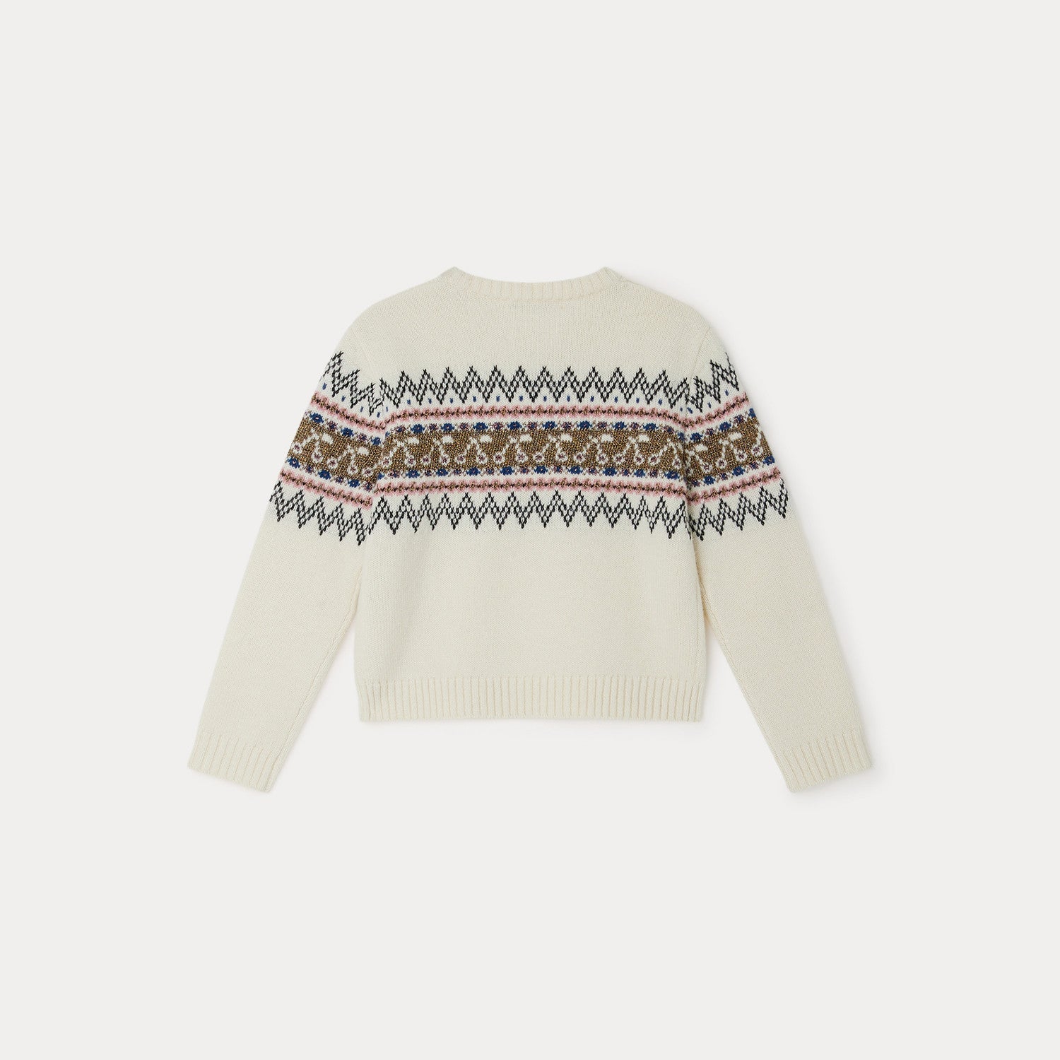 Girls White Logo Wool Sweater