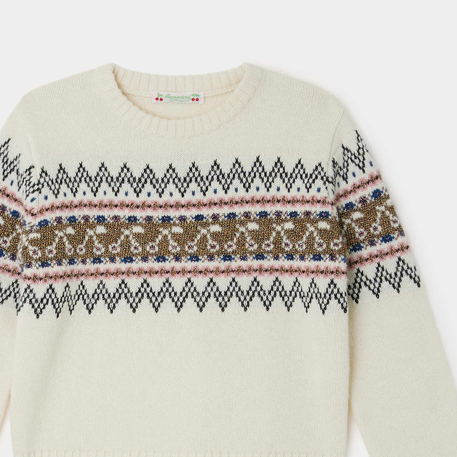 Girls White Logo Wool Sweater