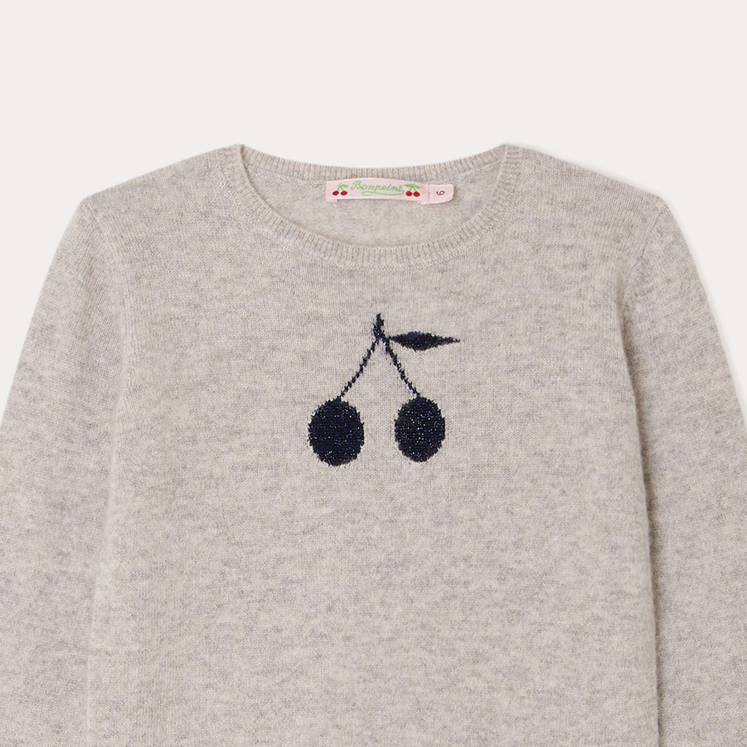 Girls Grey Logo Cashmere Sweater