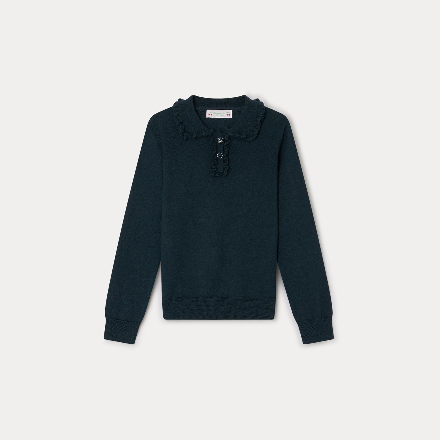 Girls Dark Green Cotton Sweater