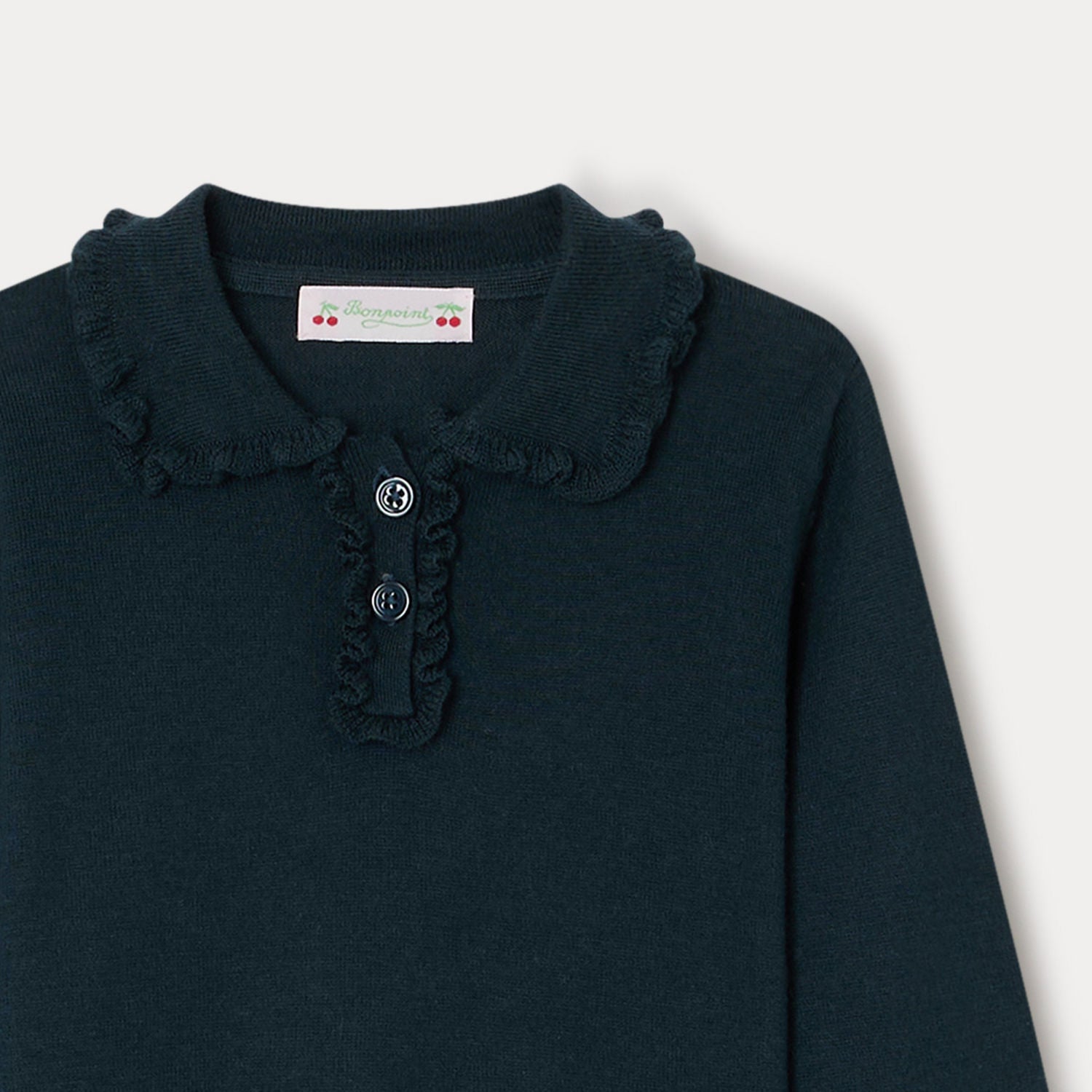 Girls Dark Green Cotton Sweater