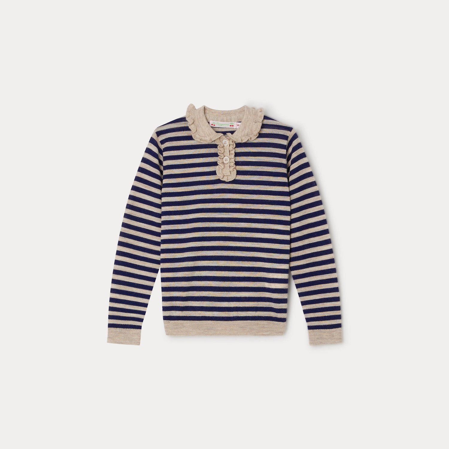 Girls Blue Stripes Wool Sweater