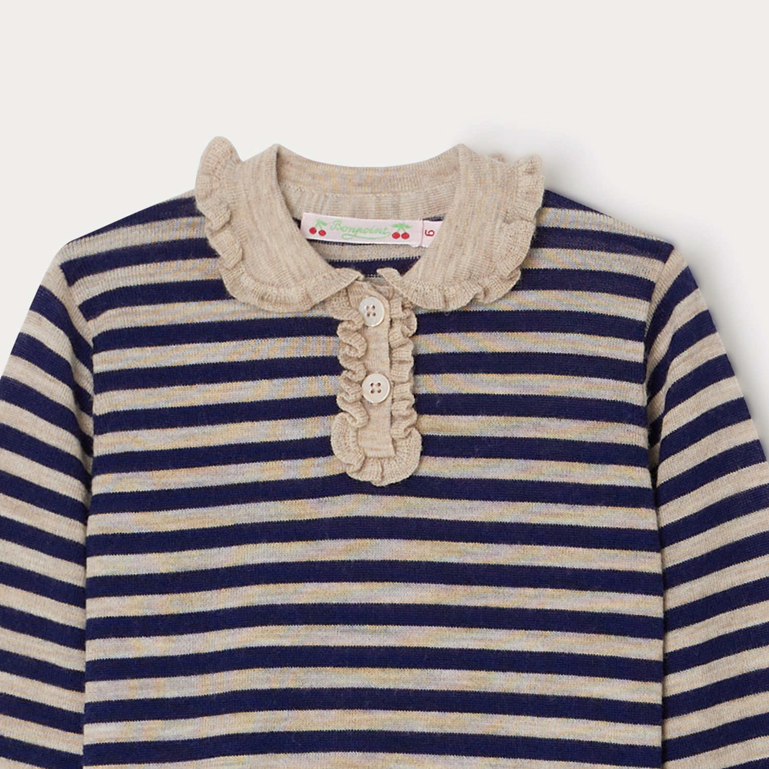 Girls Blue Stripes Wool Sweater