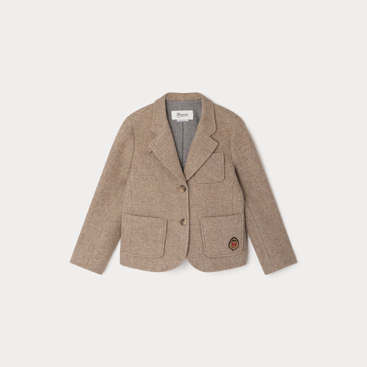 Girls Beige Wool Coat