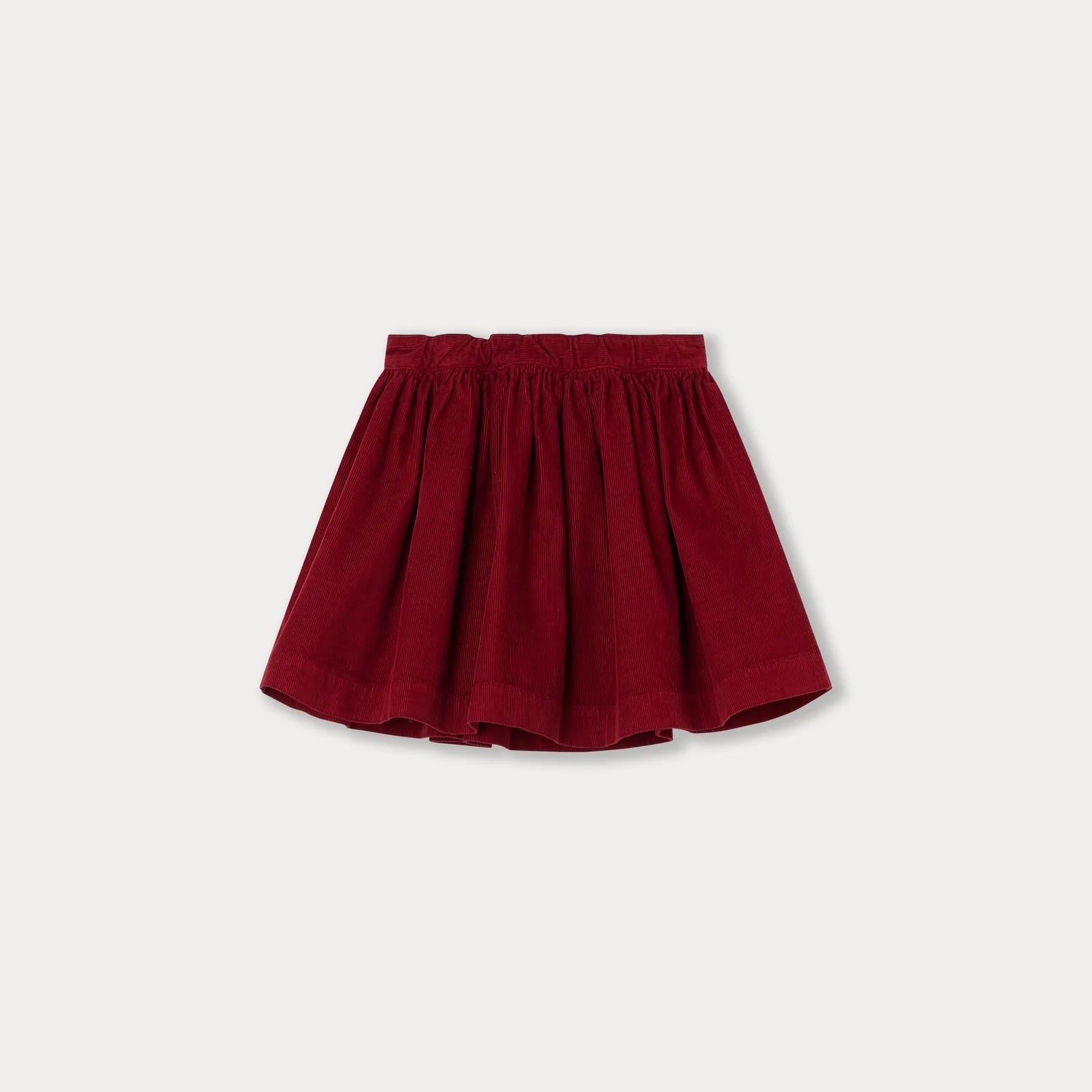 Girls Wine Red Cotton Skirt
