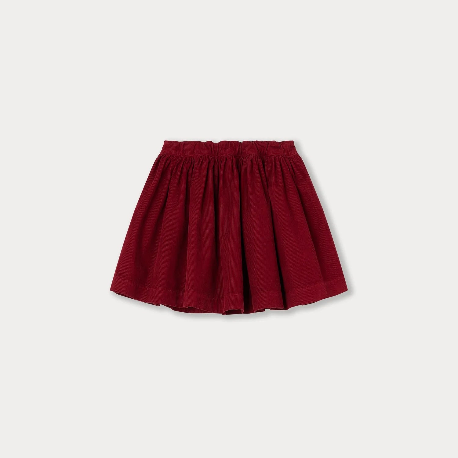 Girls Wine Red Cotton Skirt