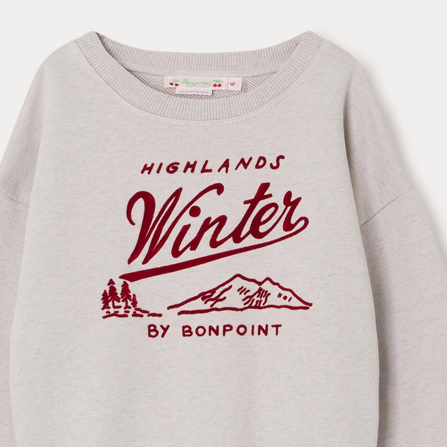 Girls Grey Printed Cotton Sweatshirt