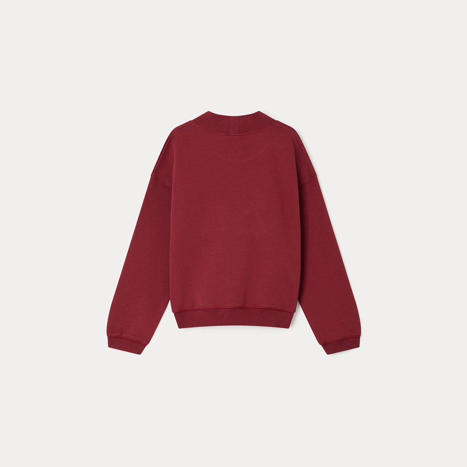 Girls Wine Red Cotton Sweatshirt