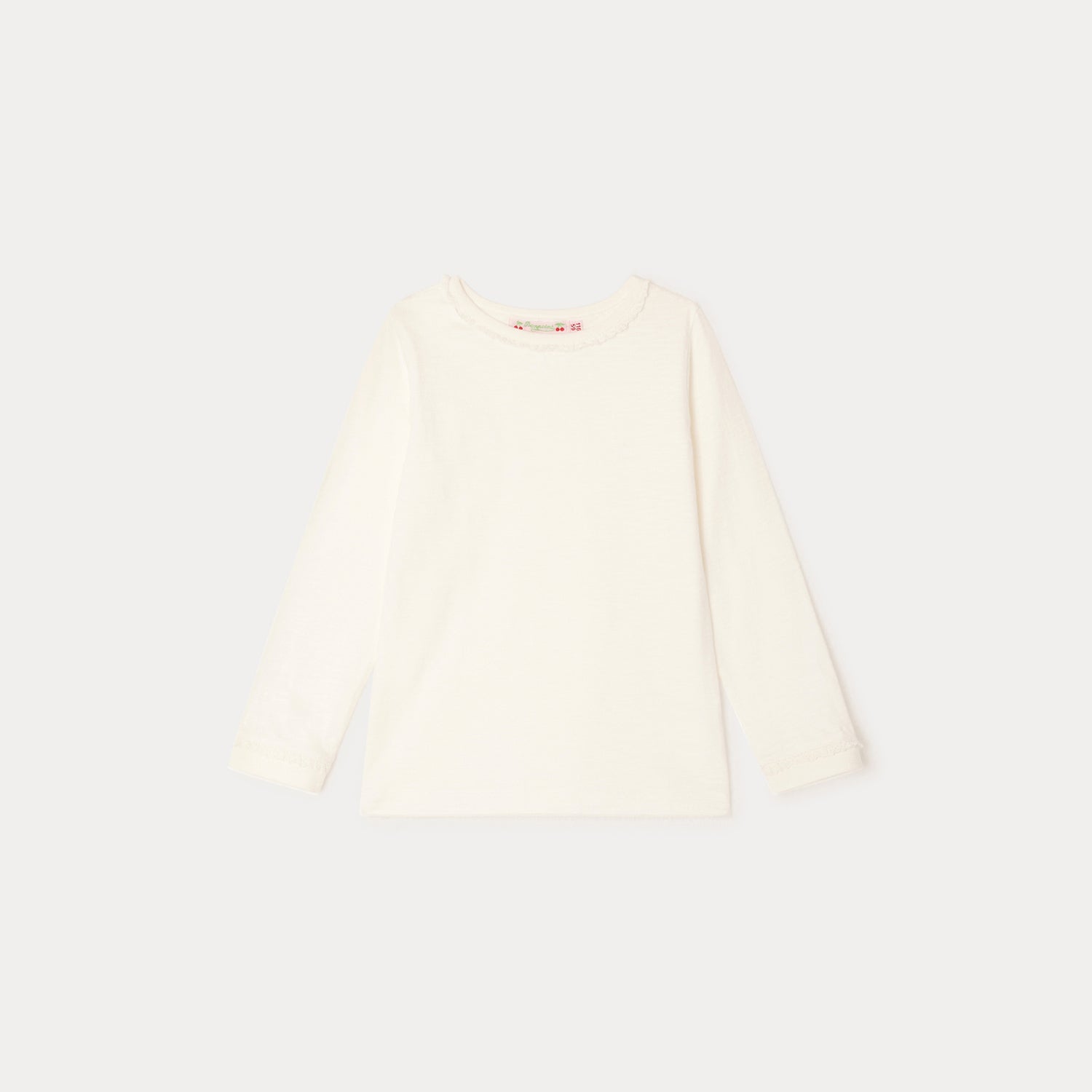 Girls White Cotton T-Shirt