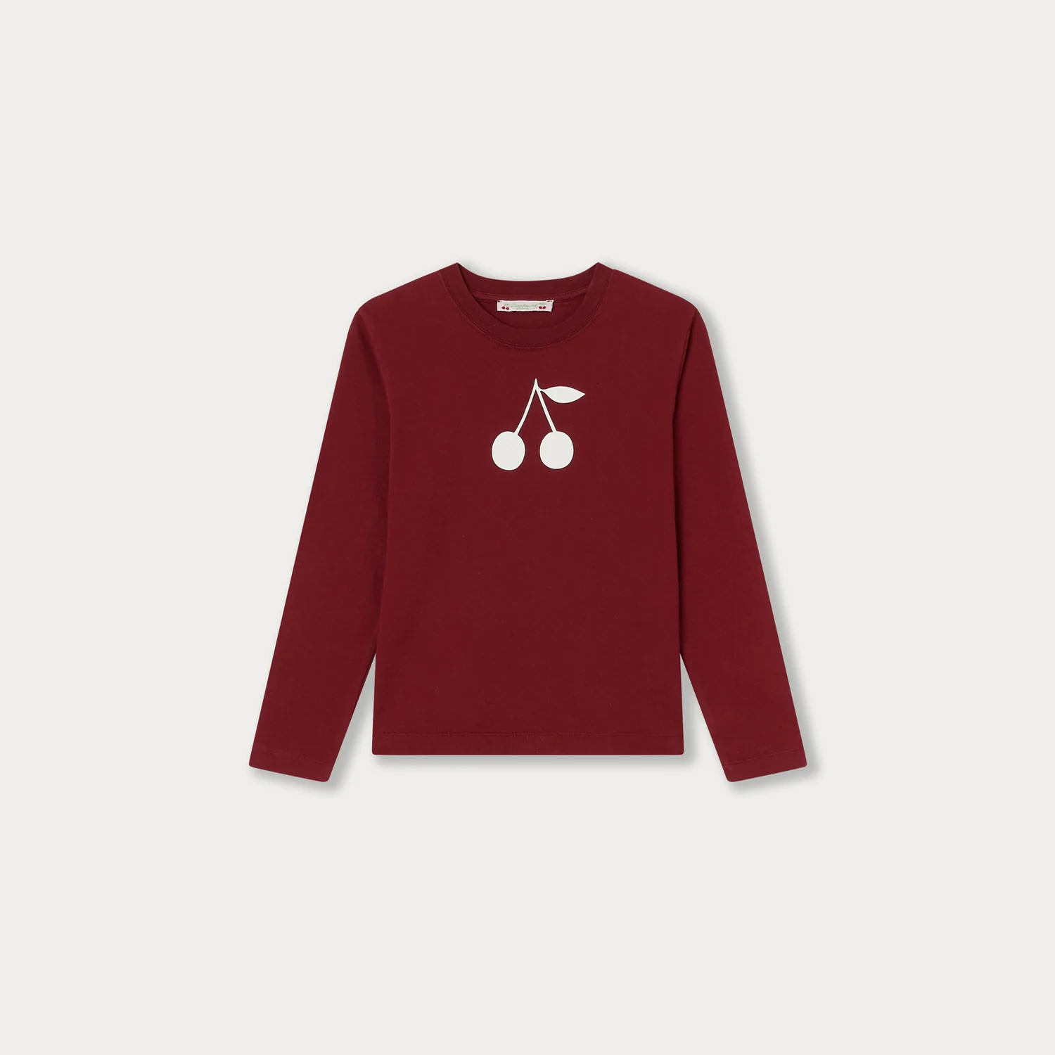 Girls Wine Red Logo Cotton T-Shirt