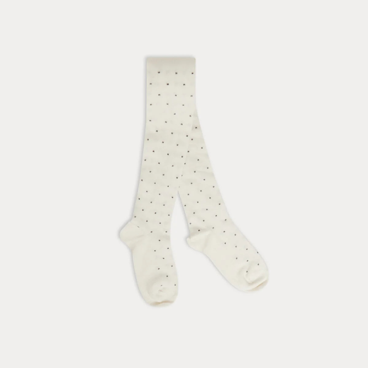 Girls White Logo Cotton Tights