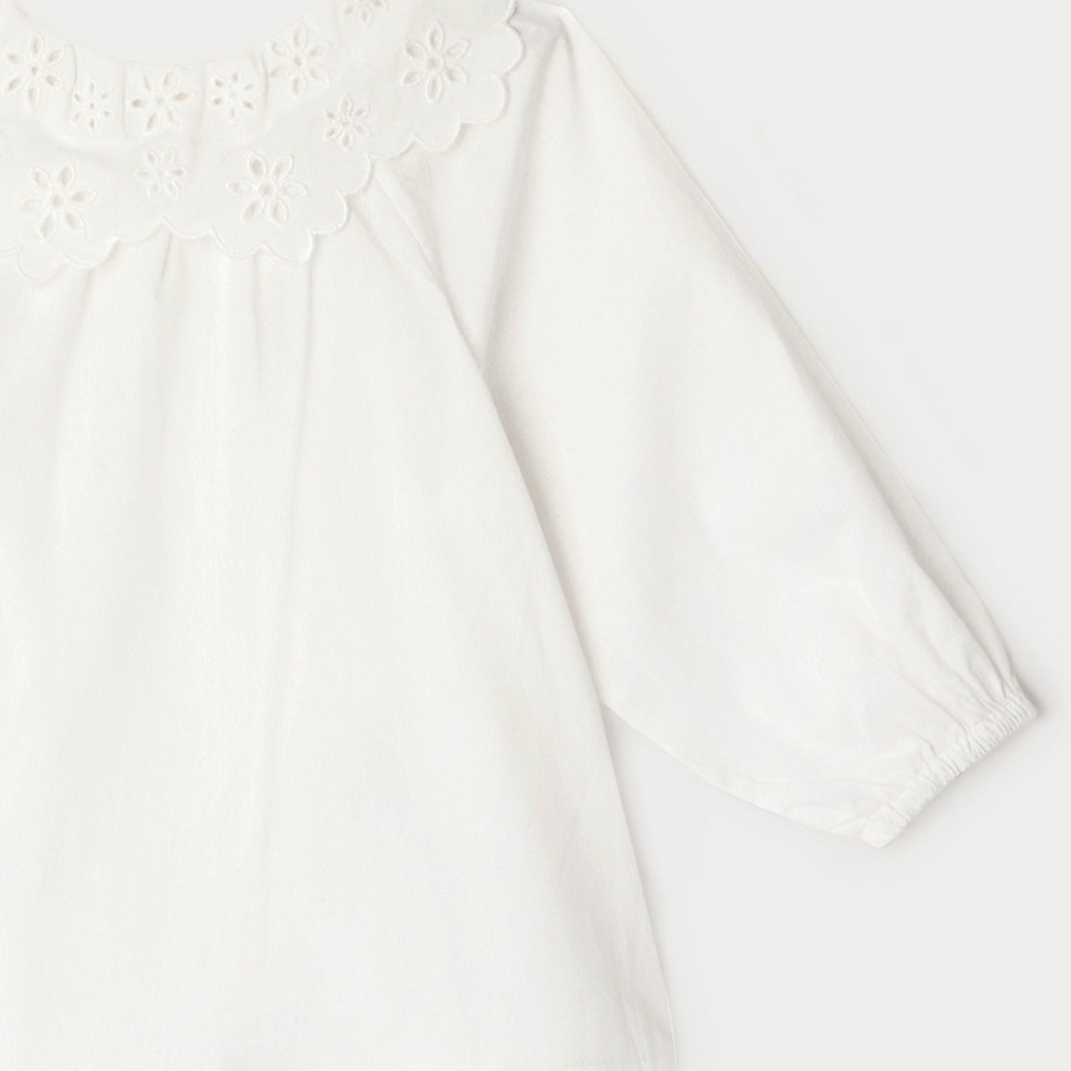 Baby Girls White Ruffle Cotton Shirt