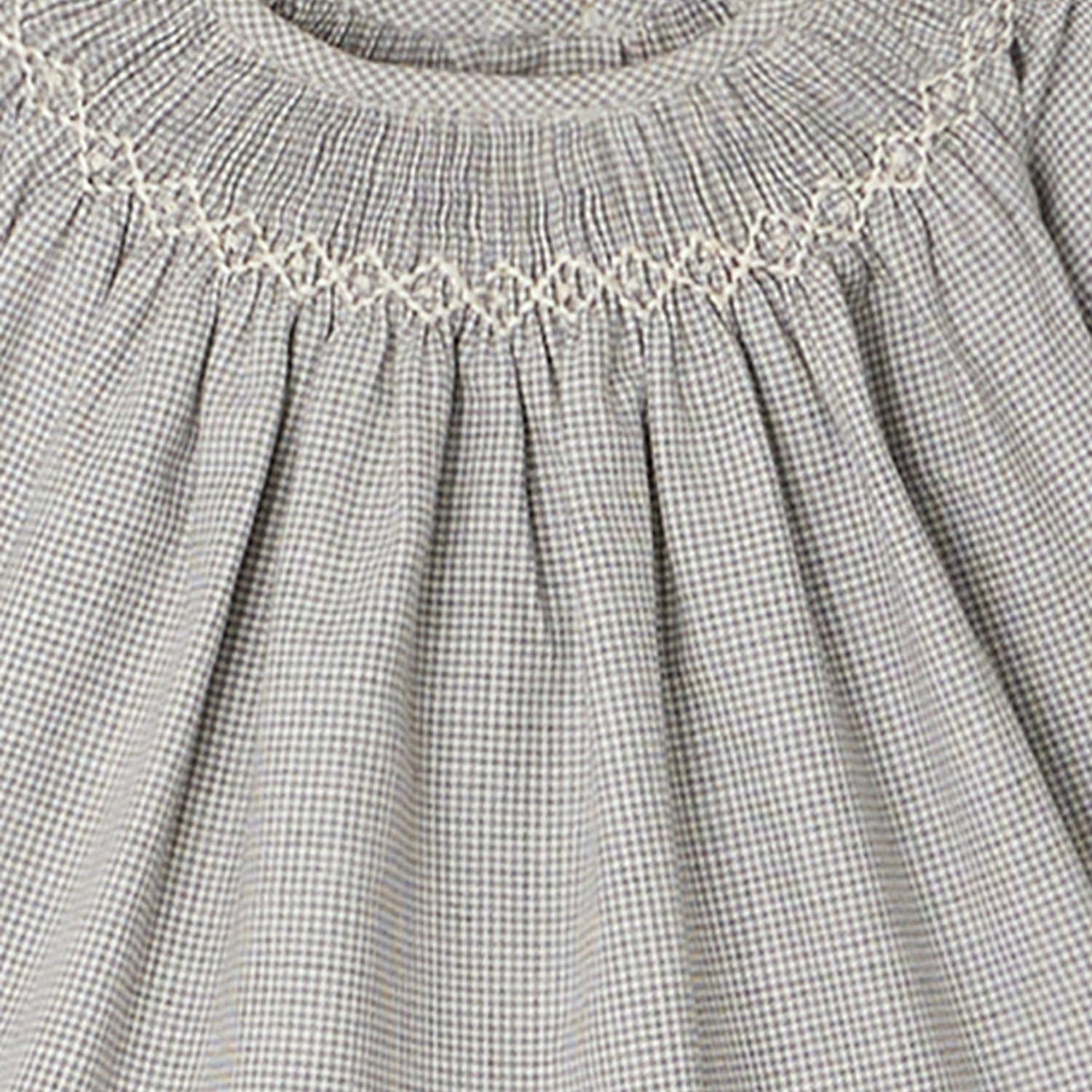 Baby Girls Grey Check Cotton Shirt