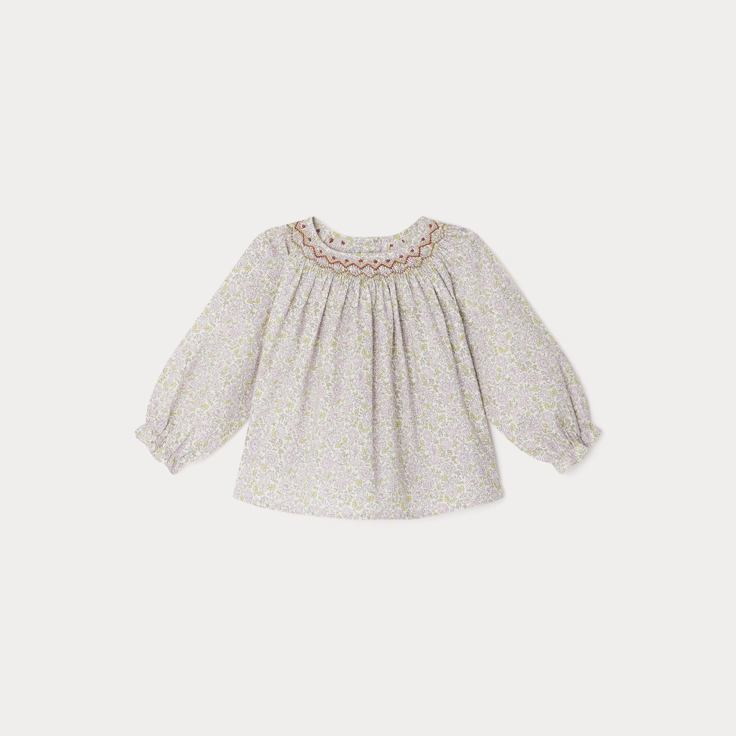 Baby Girls Light Pink Floral Cotton Top