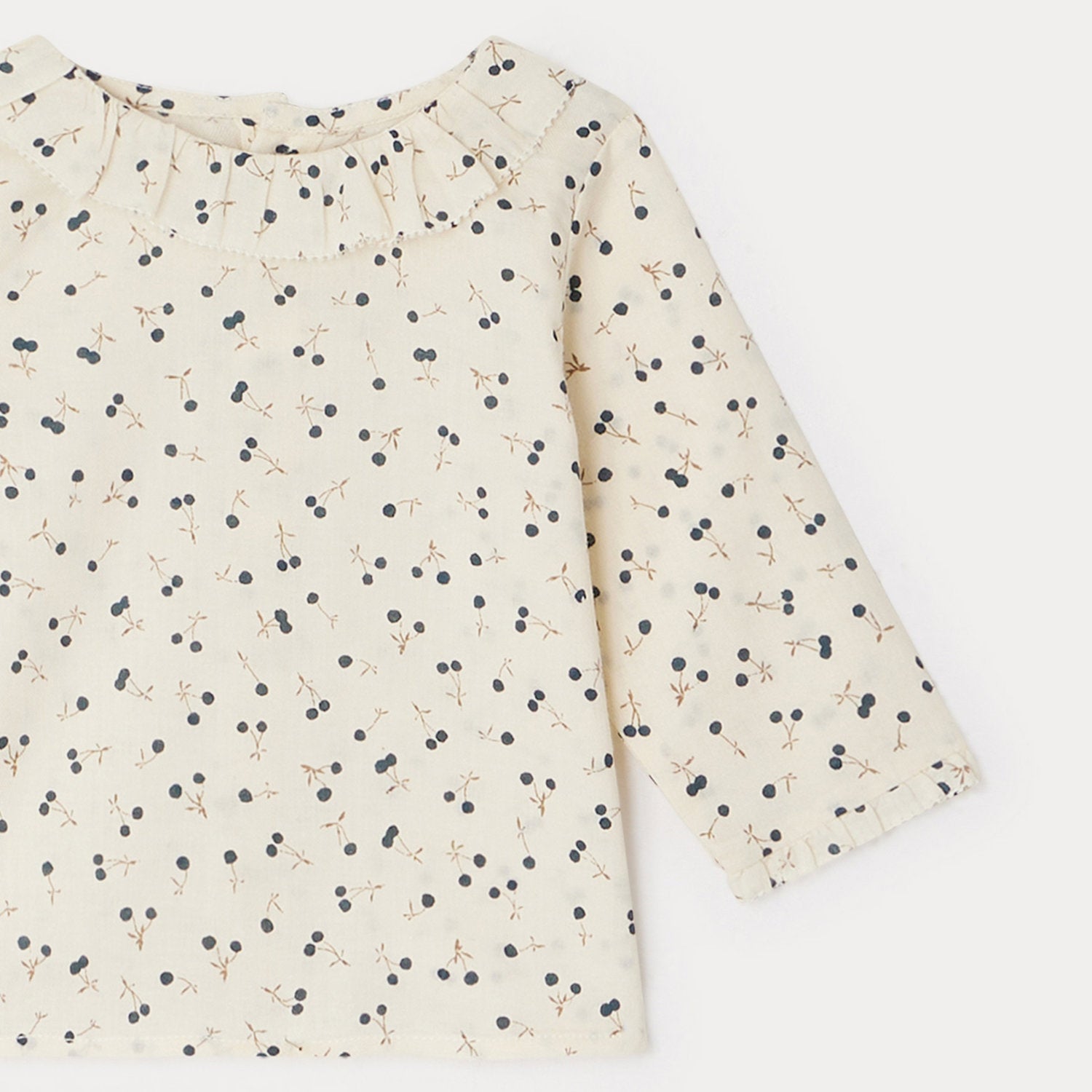 Baby Girls Beige Logo Cotton Shirt