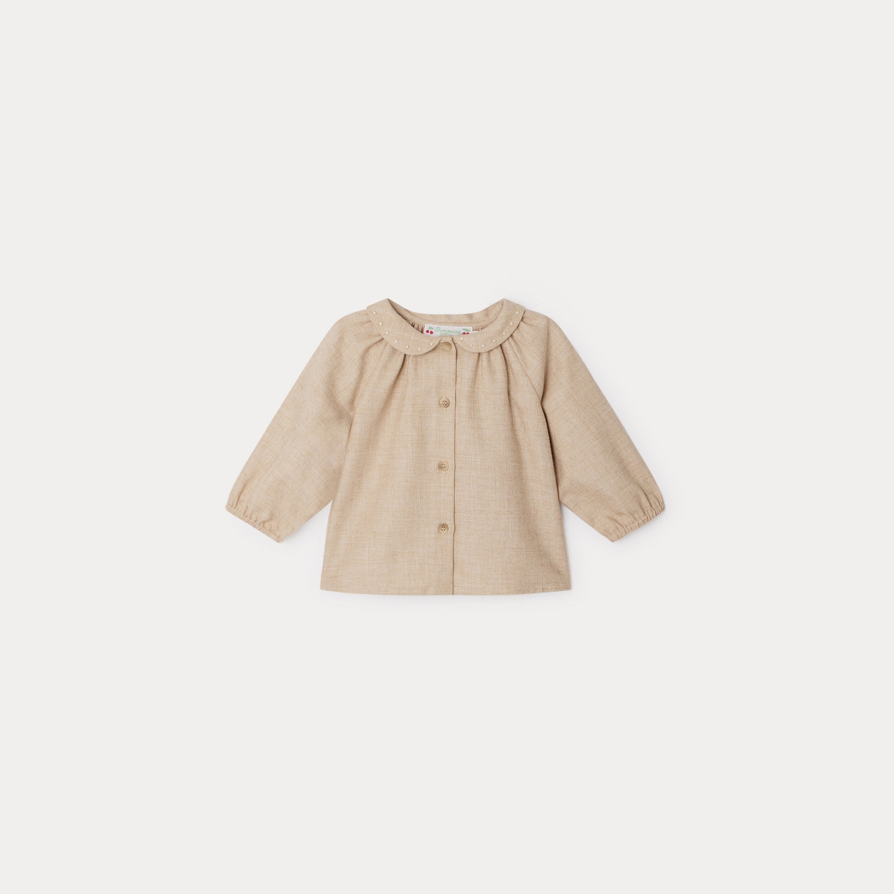Baby Girls Khaki Cotton Shirt