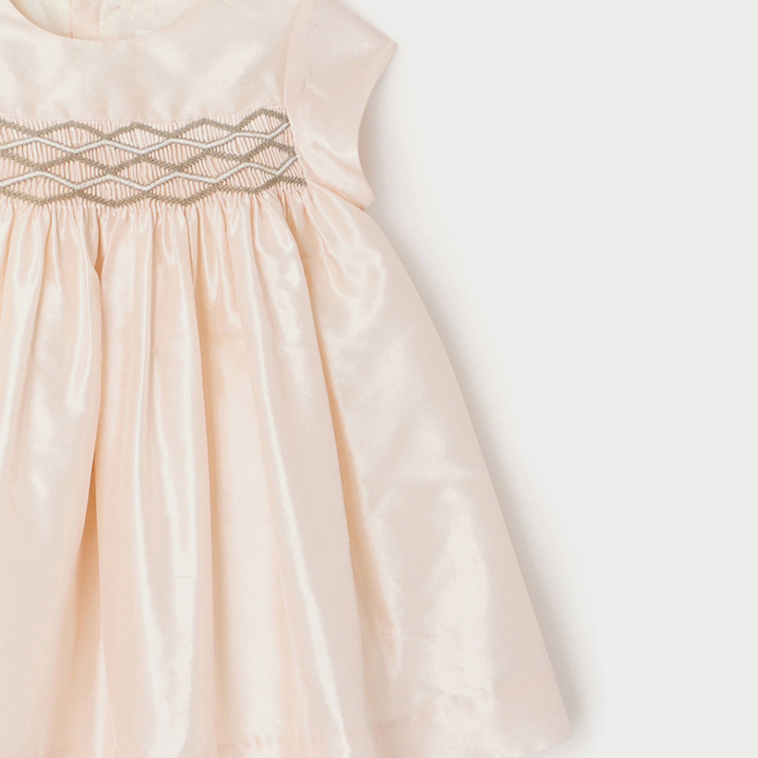 Baby Girls Pink Silk Dress Set