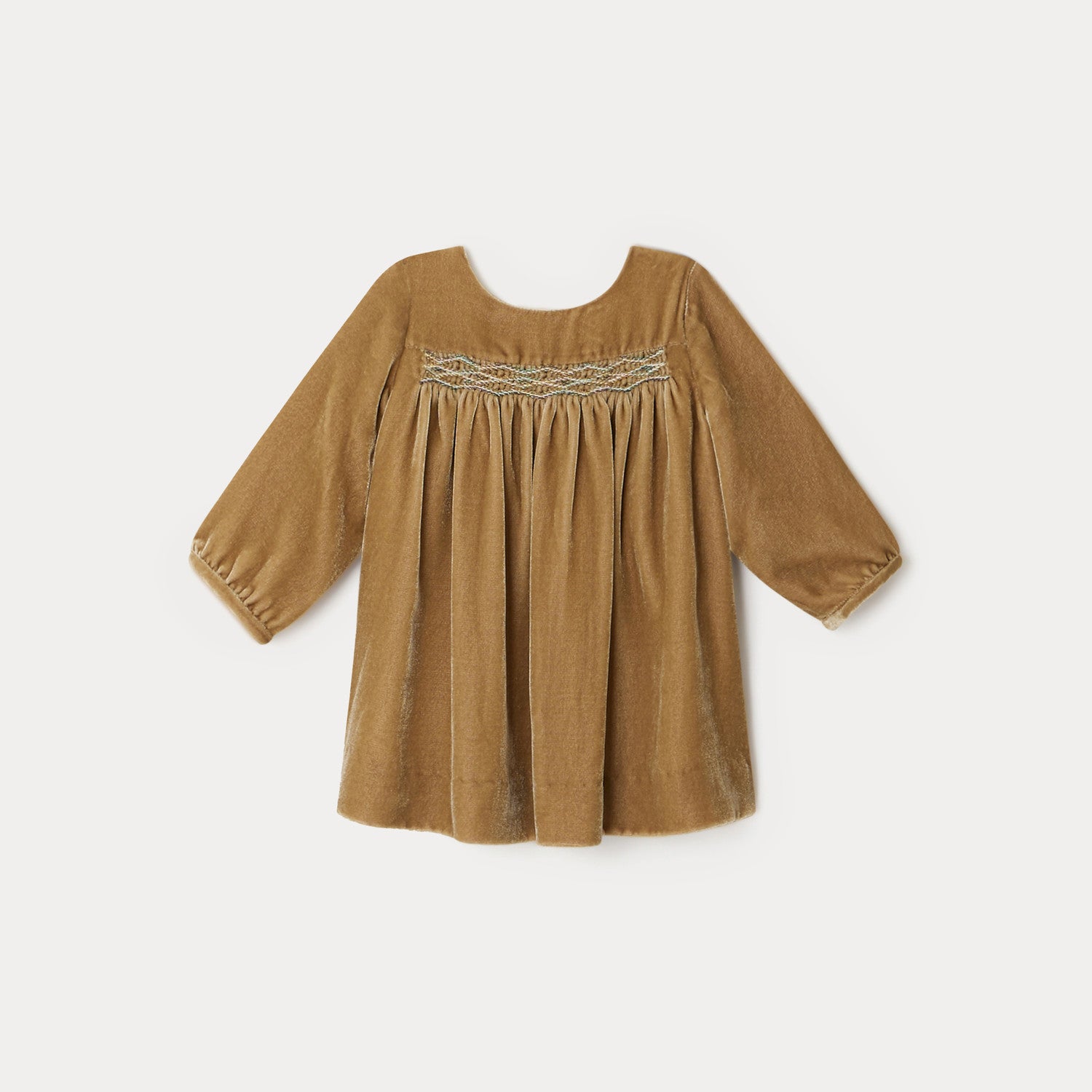 Baby Girls Beige Velvet Dress