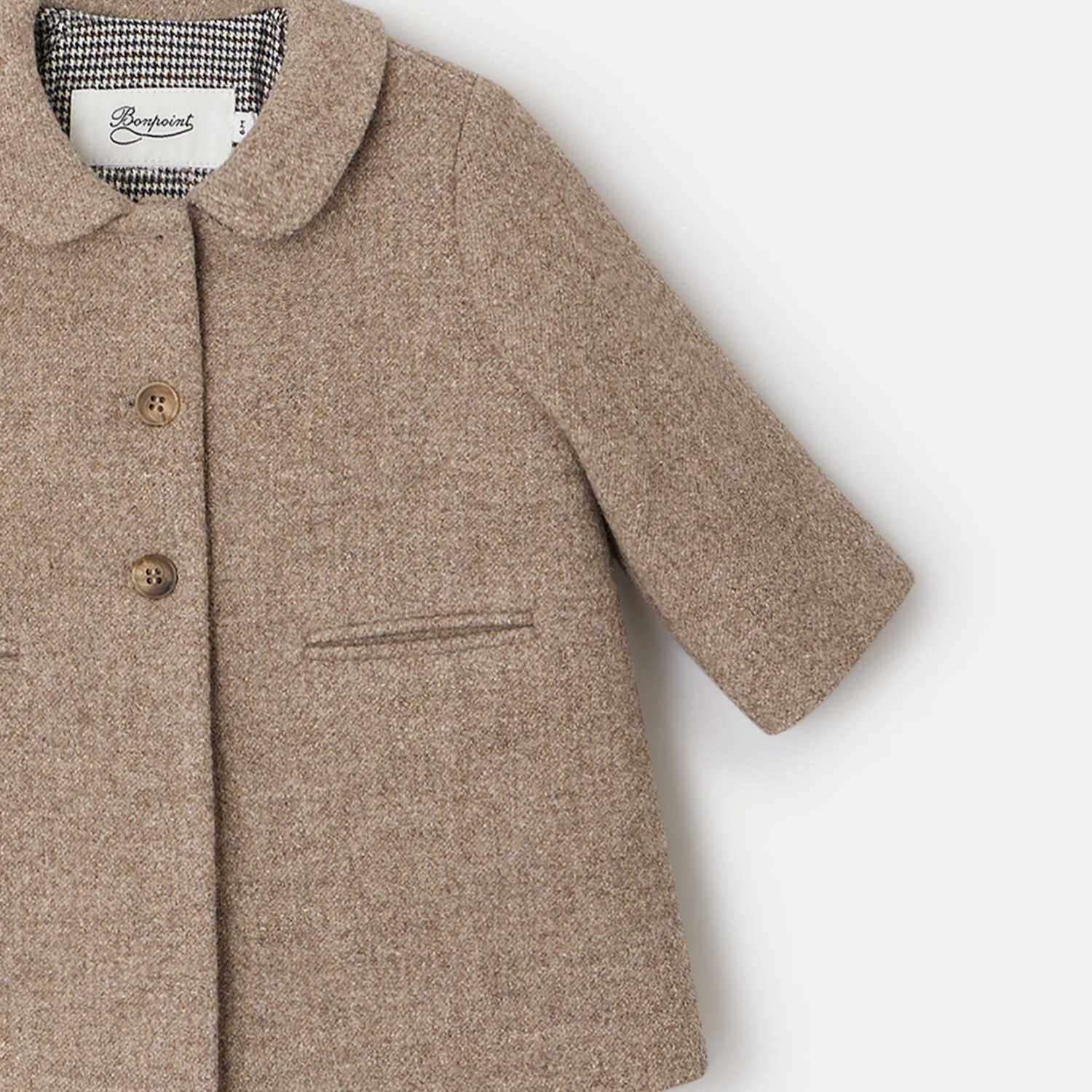 Baby Boys & Girls Beige Wool Coat
