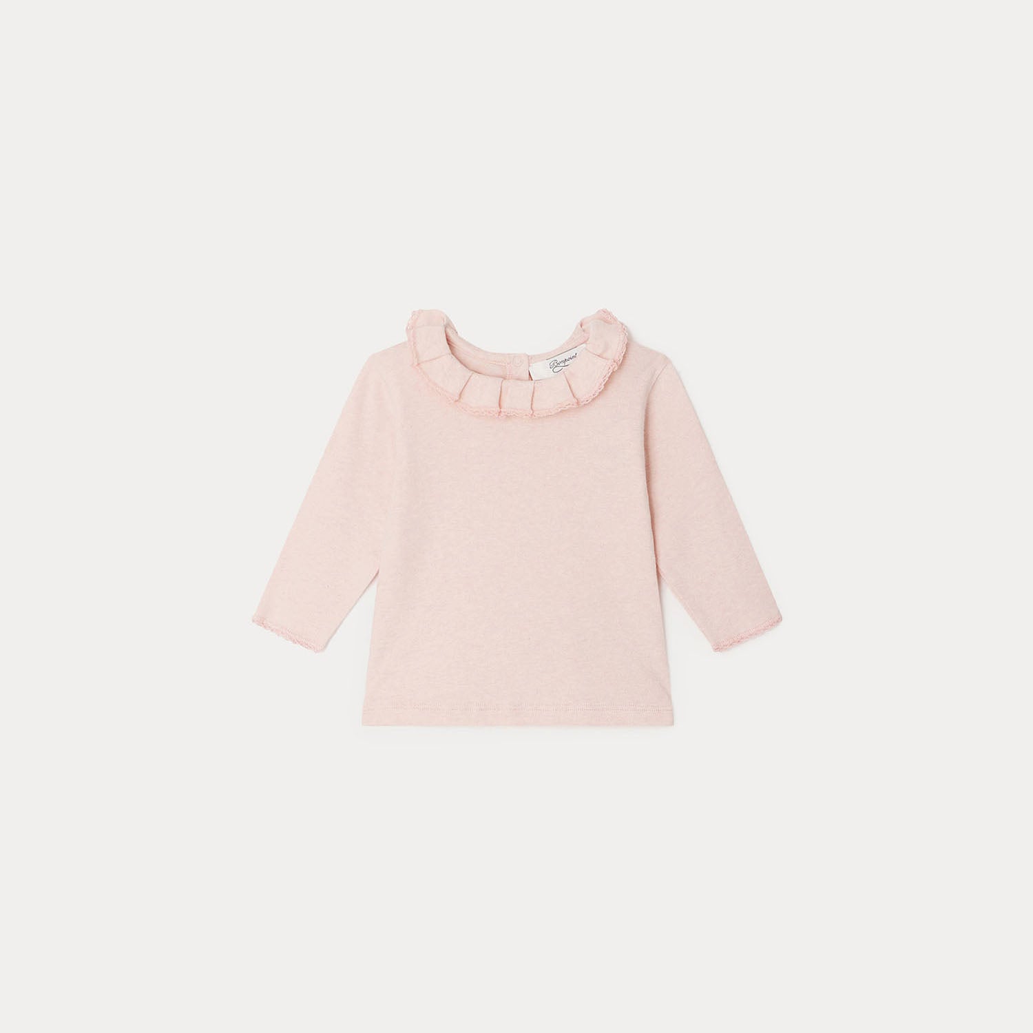 Baby Girls Pink Ruffle Cotton T-Shirt