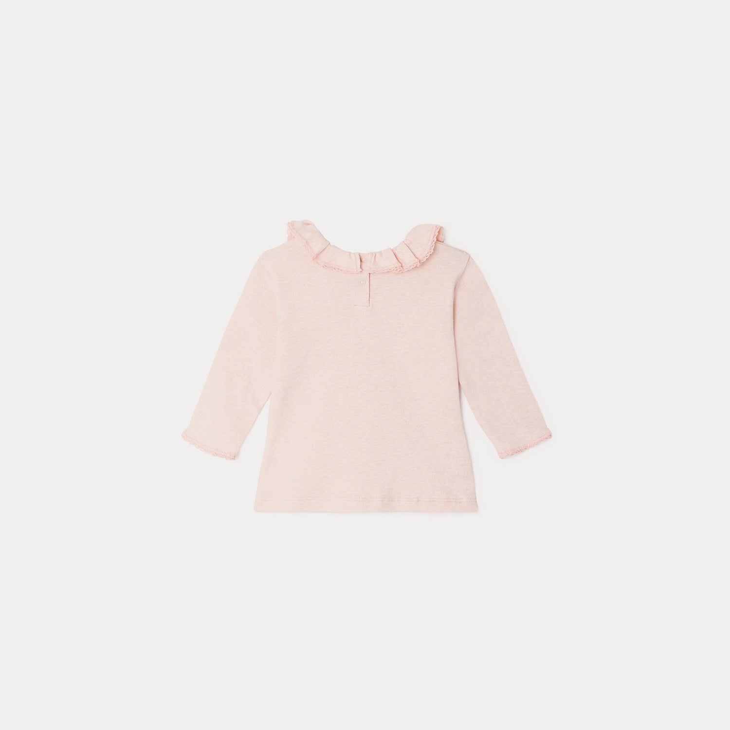 Baby Girls Pink Ruffle Cotton T-Shirt