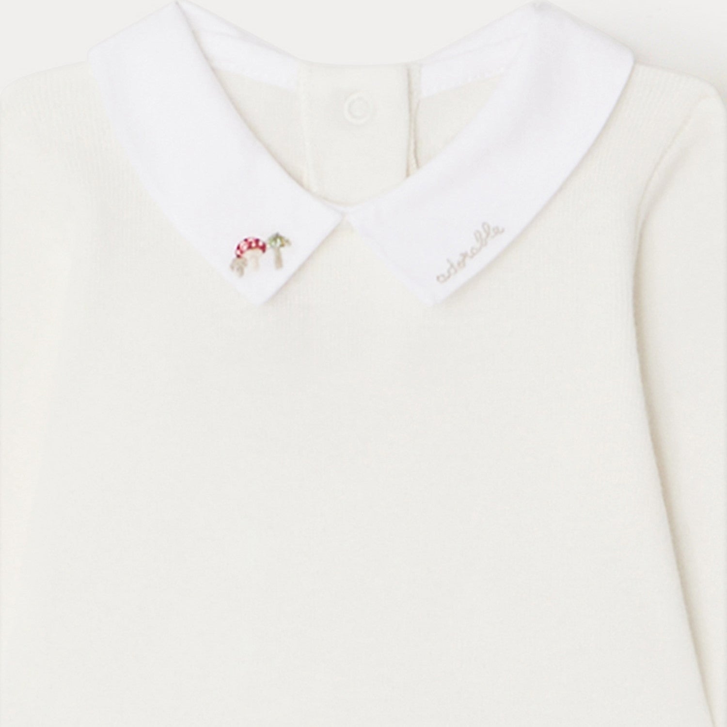 Baby Girls White Cotton Babysuit