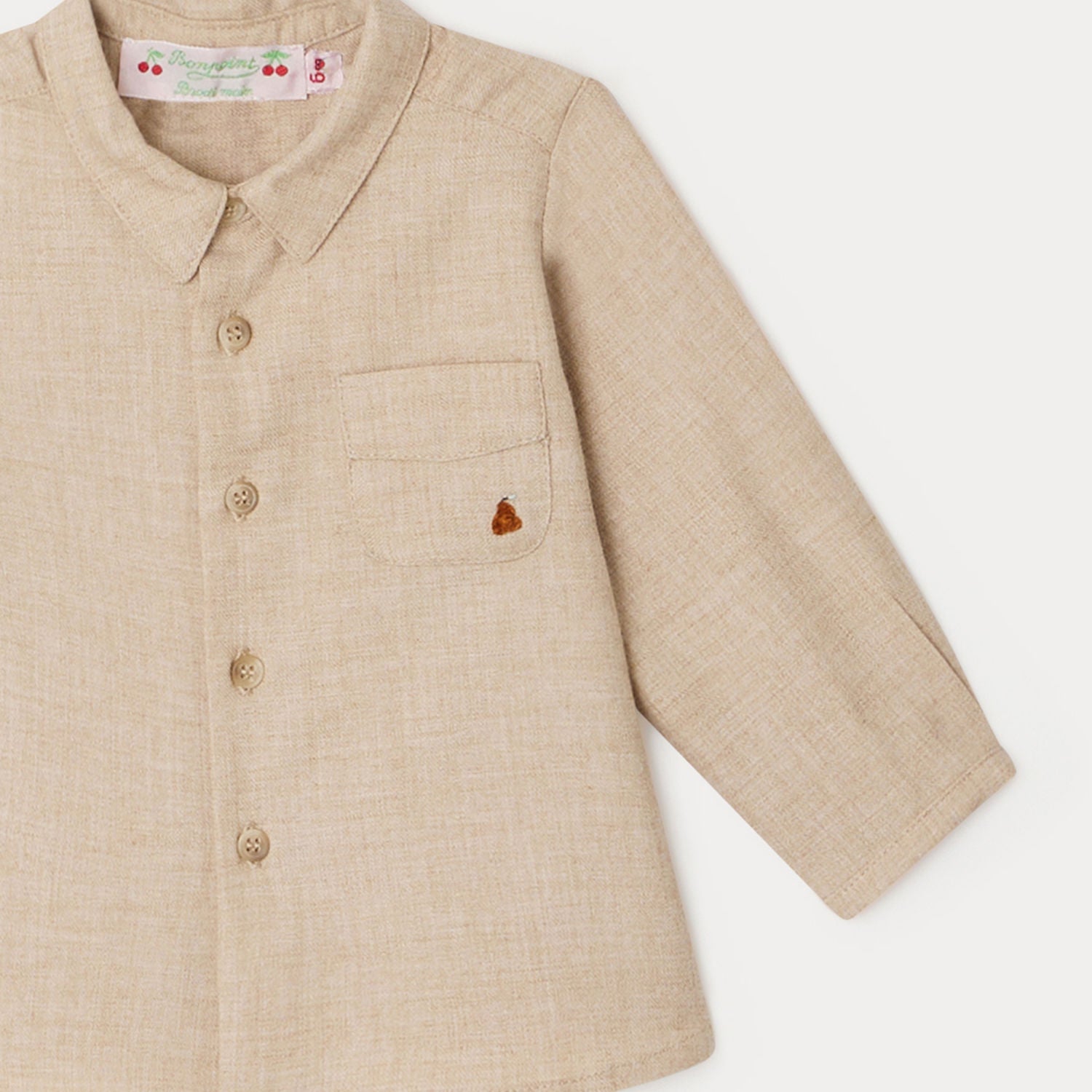 Baby Boys & Girls Beige Cotton Shirt