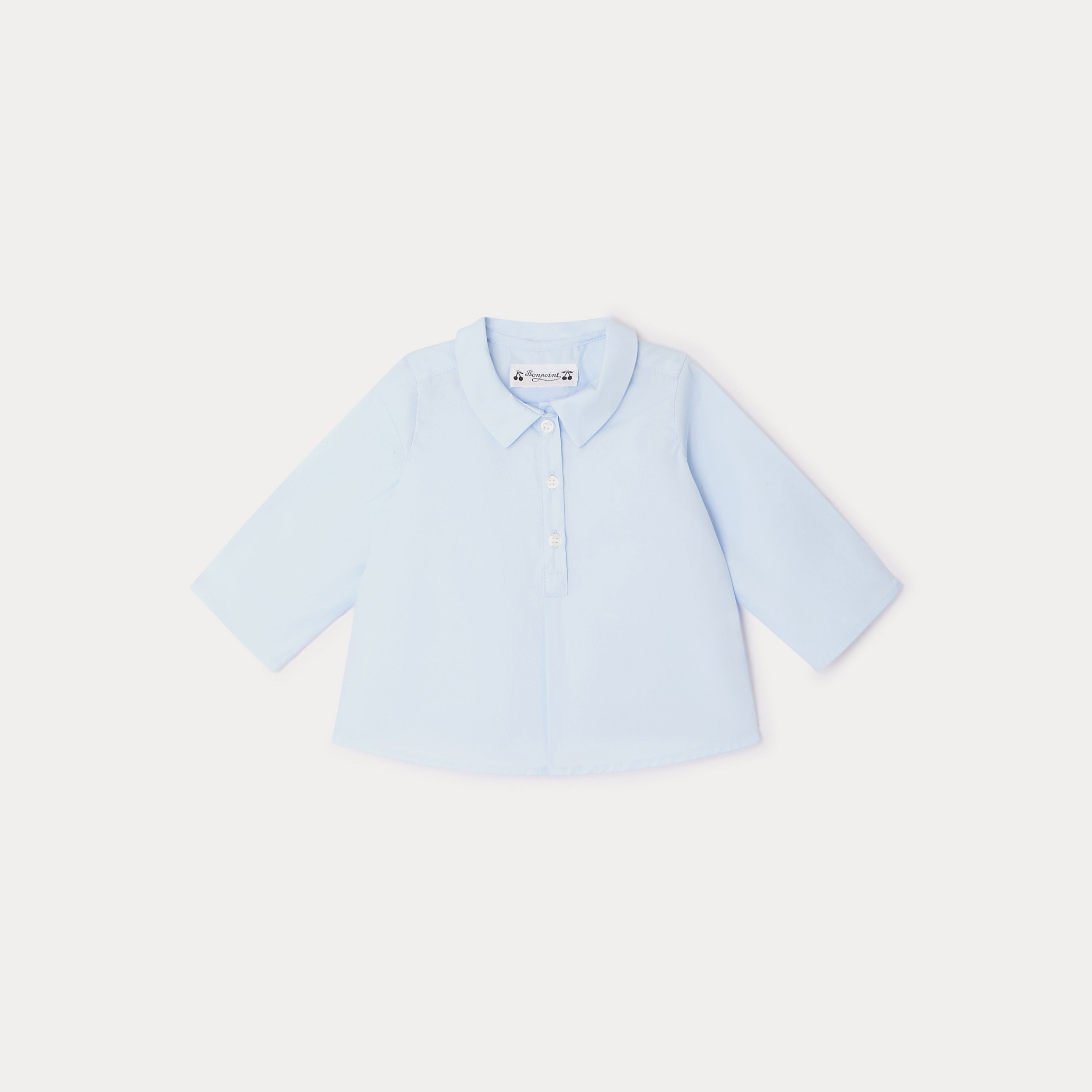 Baby Boys & Girls Blue Cotton Shirt