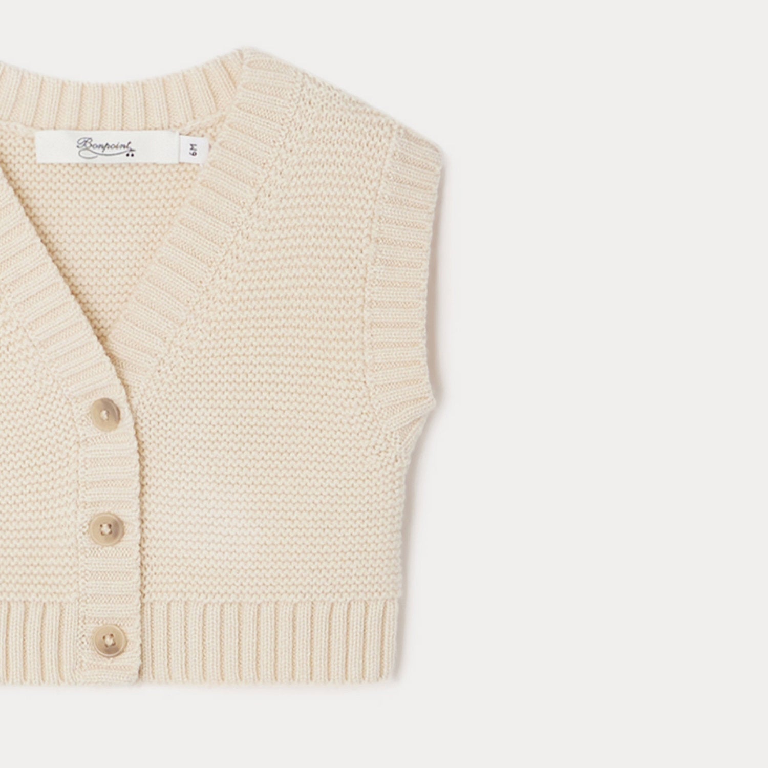 Baby Boys & Girls White Wool Gilet