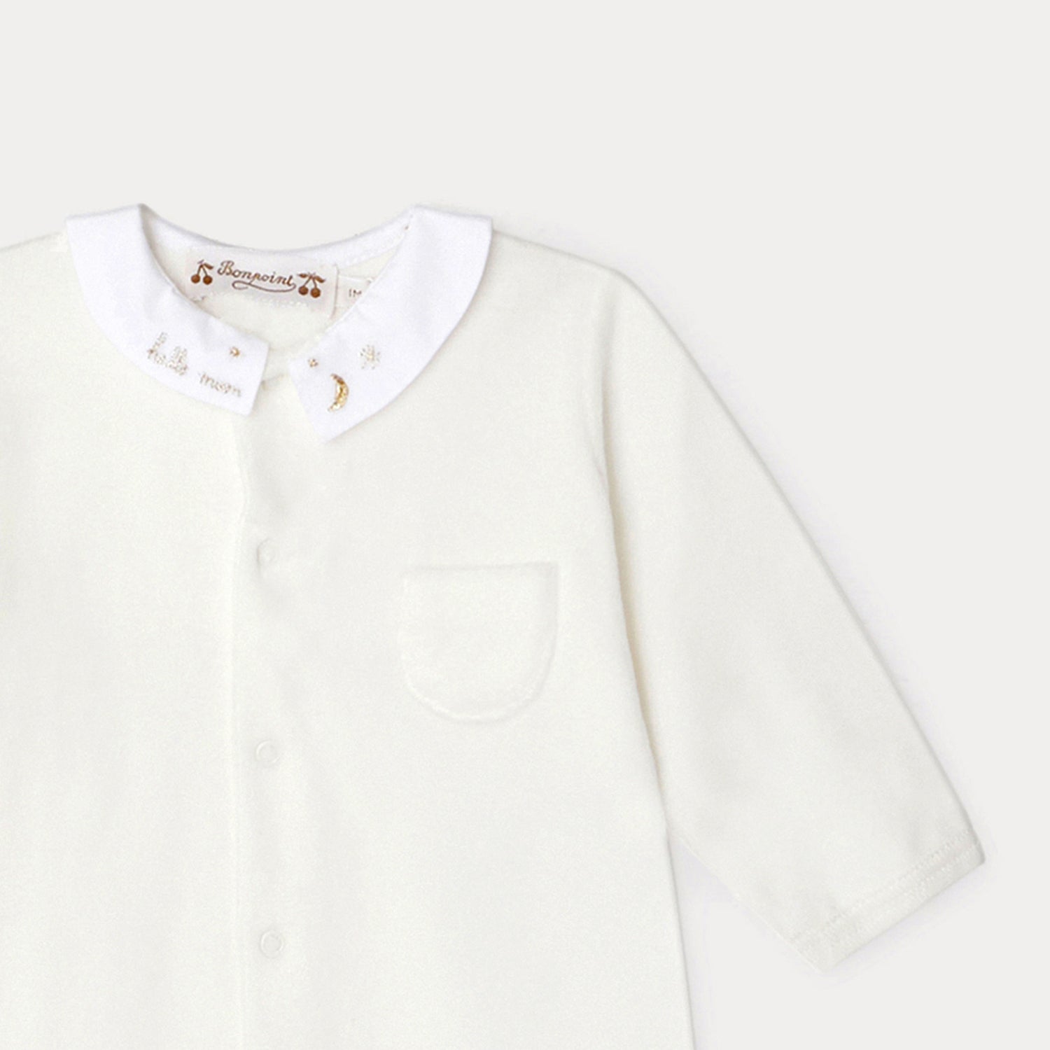 Baby Girls White Cotton Babysuit