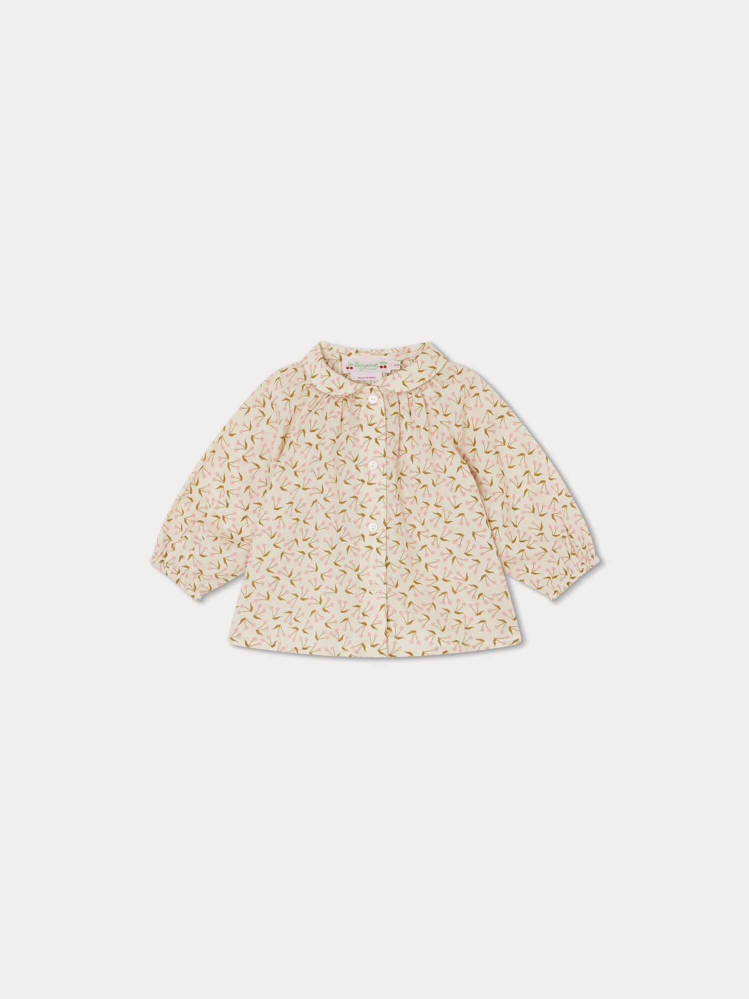 Baby Girls Pink Floral Cotton Shirt