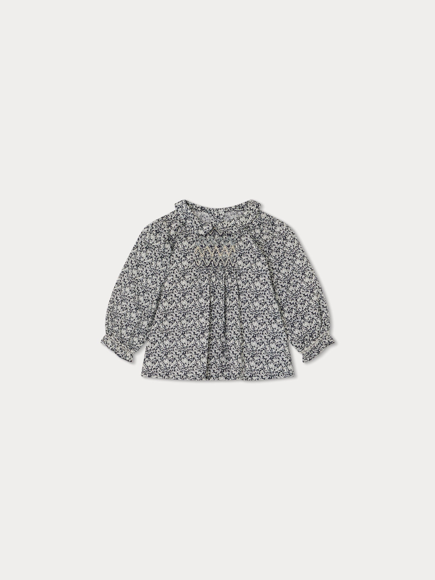 Baby Girls Navy Floral Cotton Top