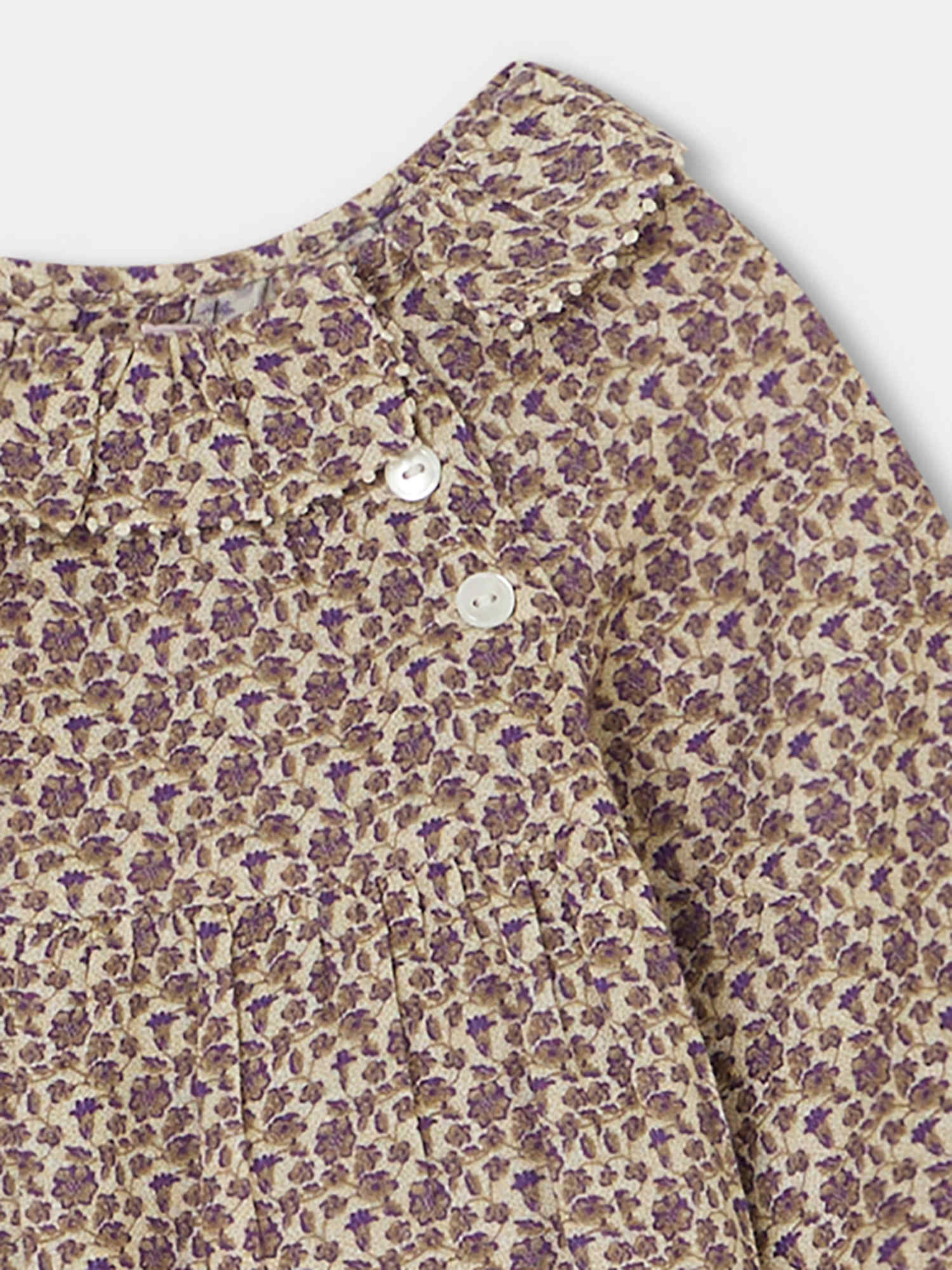 Baby Girls Beige Floral Cotton Top