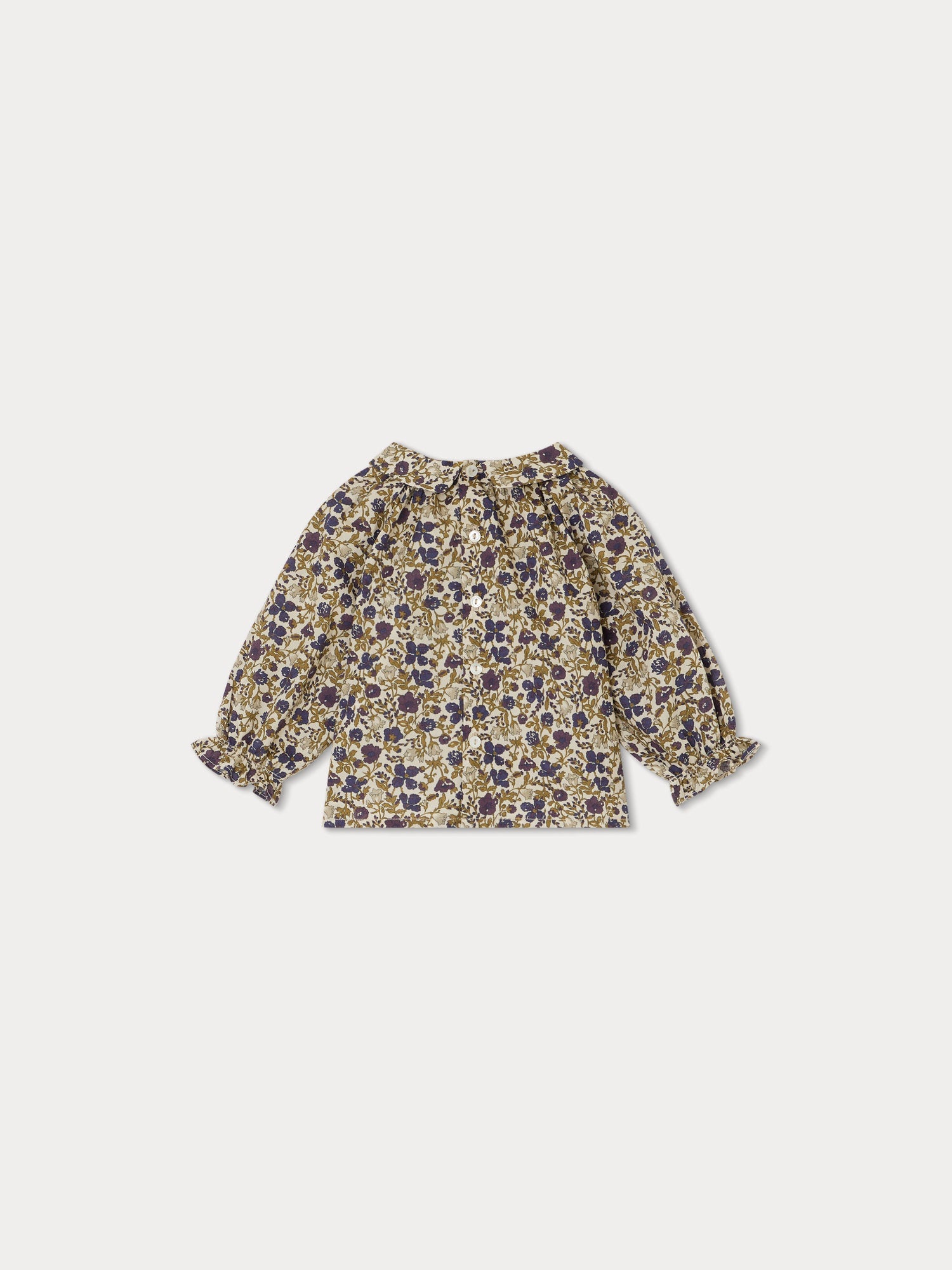 Baby Girls Beige Floral Cotton Top
