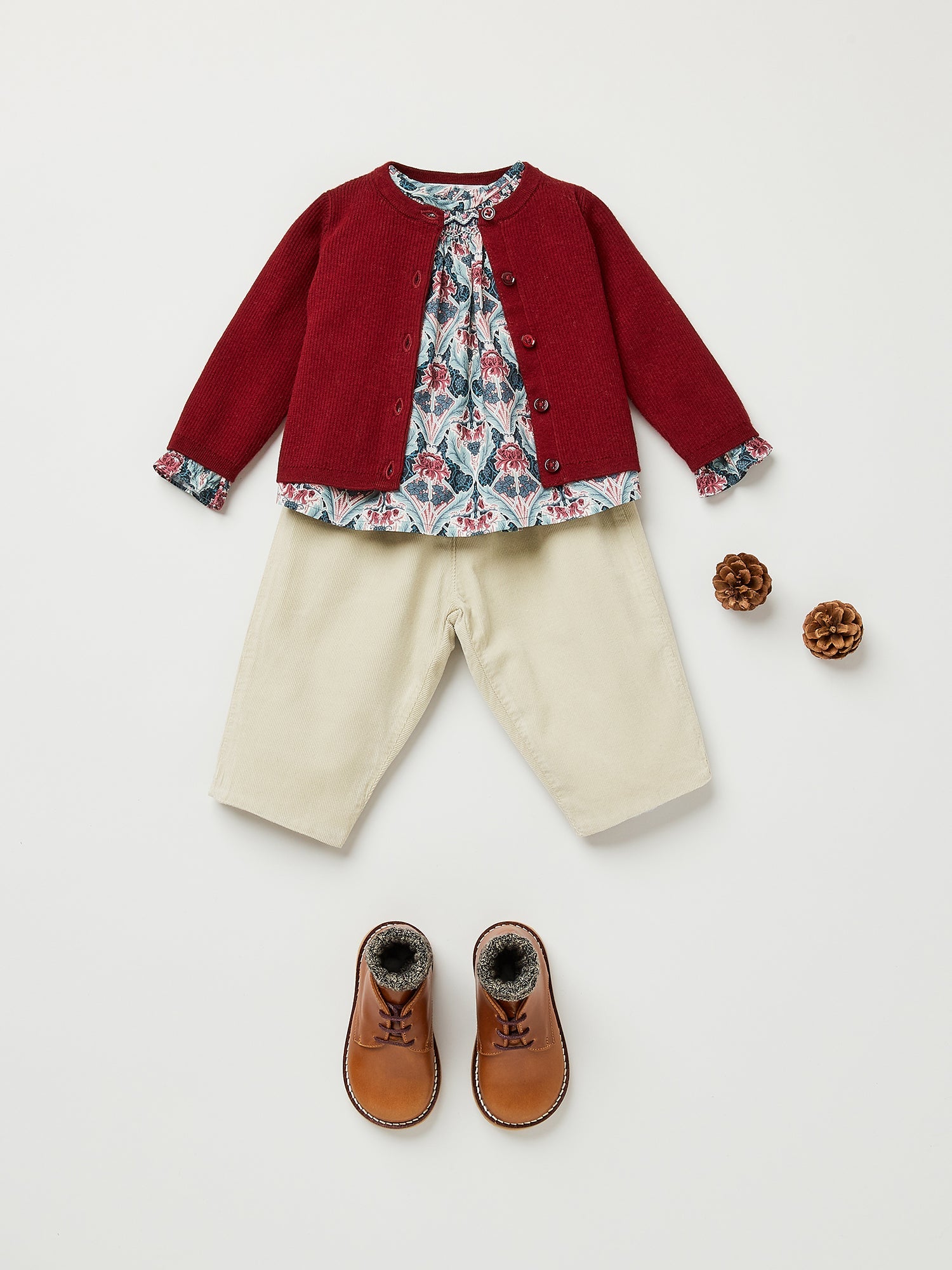 Baby Girls Green Flower Cotton Top