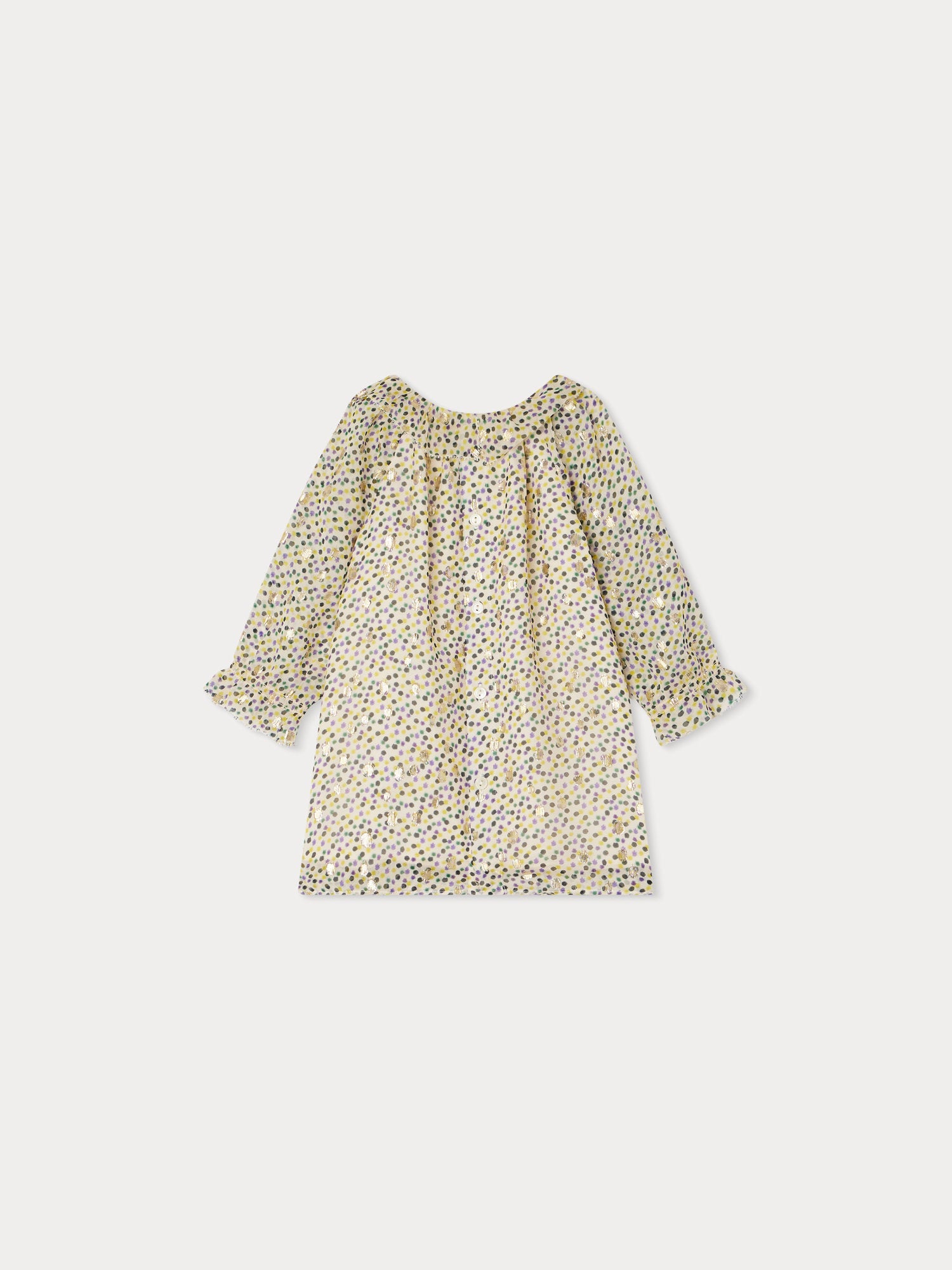 Baby Girls Multicolor Dots Silk Dress