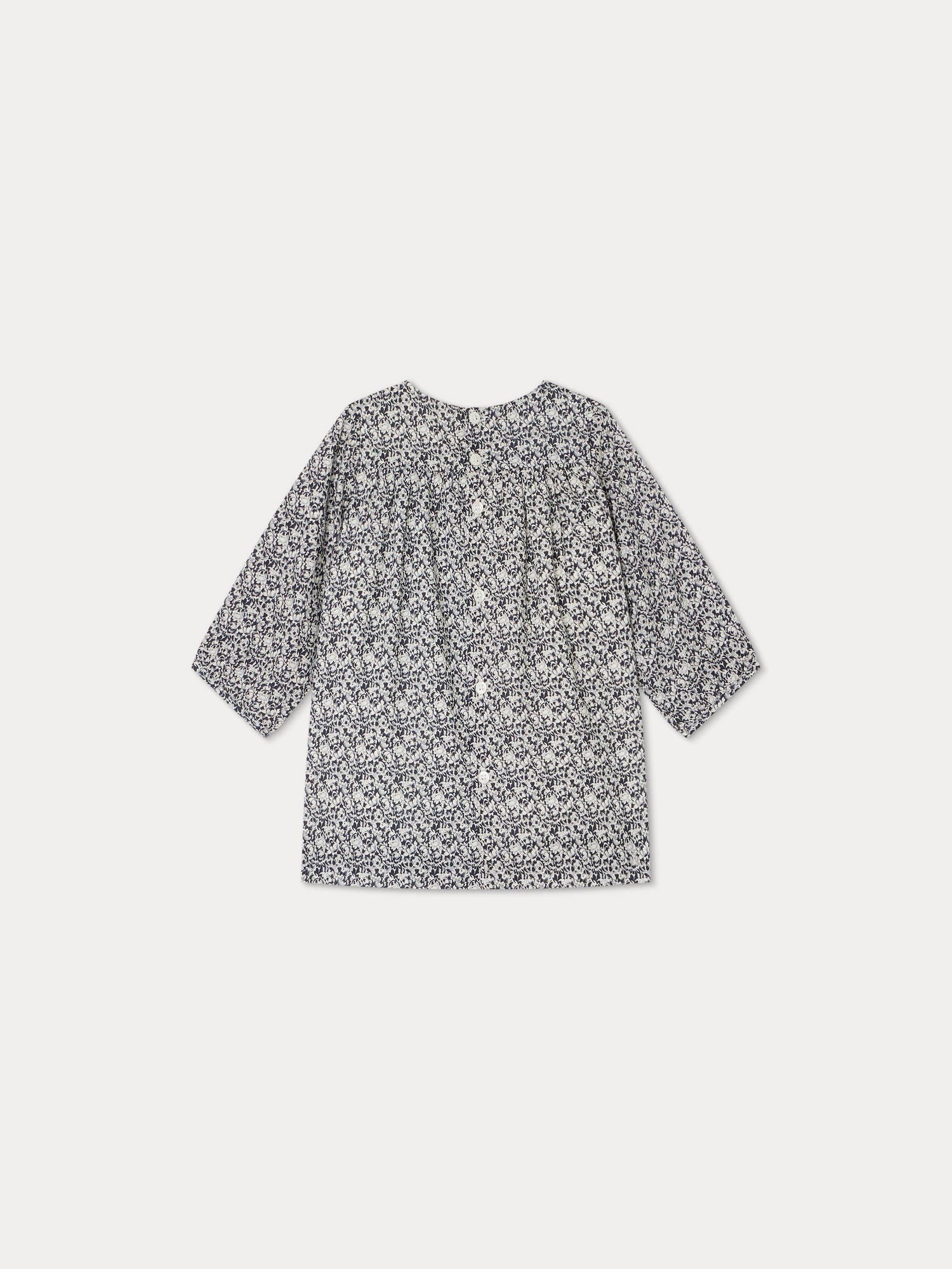 Baby Girls Navy Floral Cotton Dress