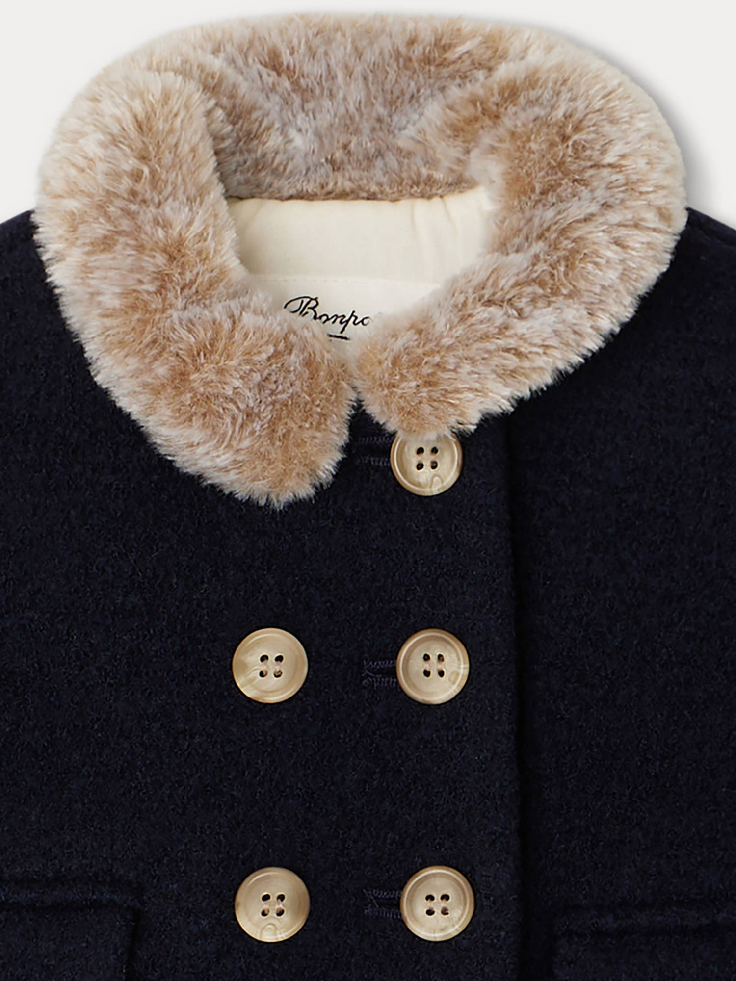 Baby Girls Navy Wool Coat