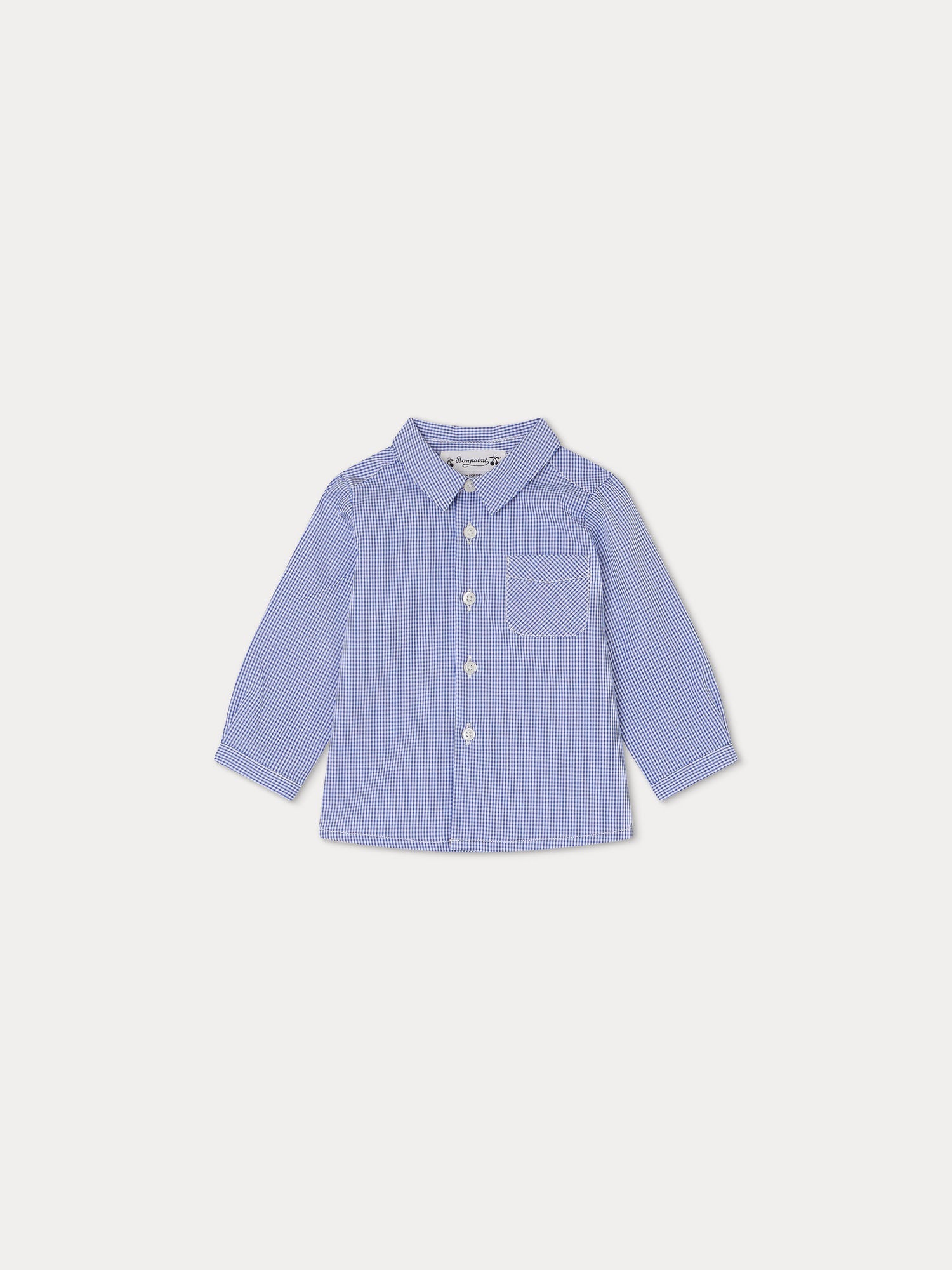 Baby Boys Blue Check Cotton Shirt