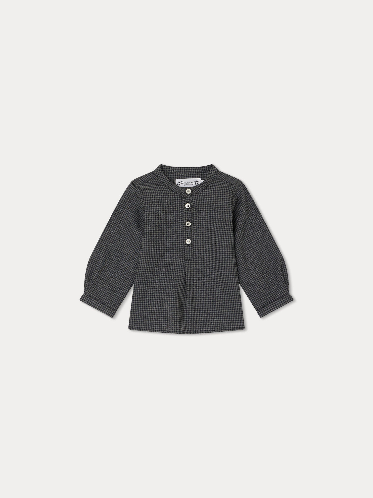 Baby Boys Black Check Cotton Shirt