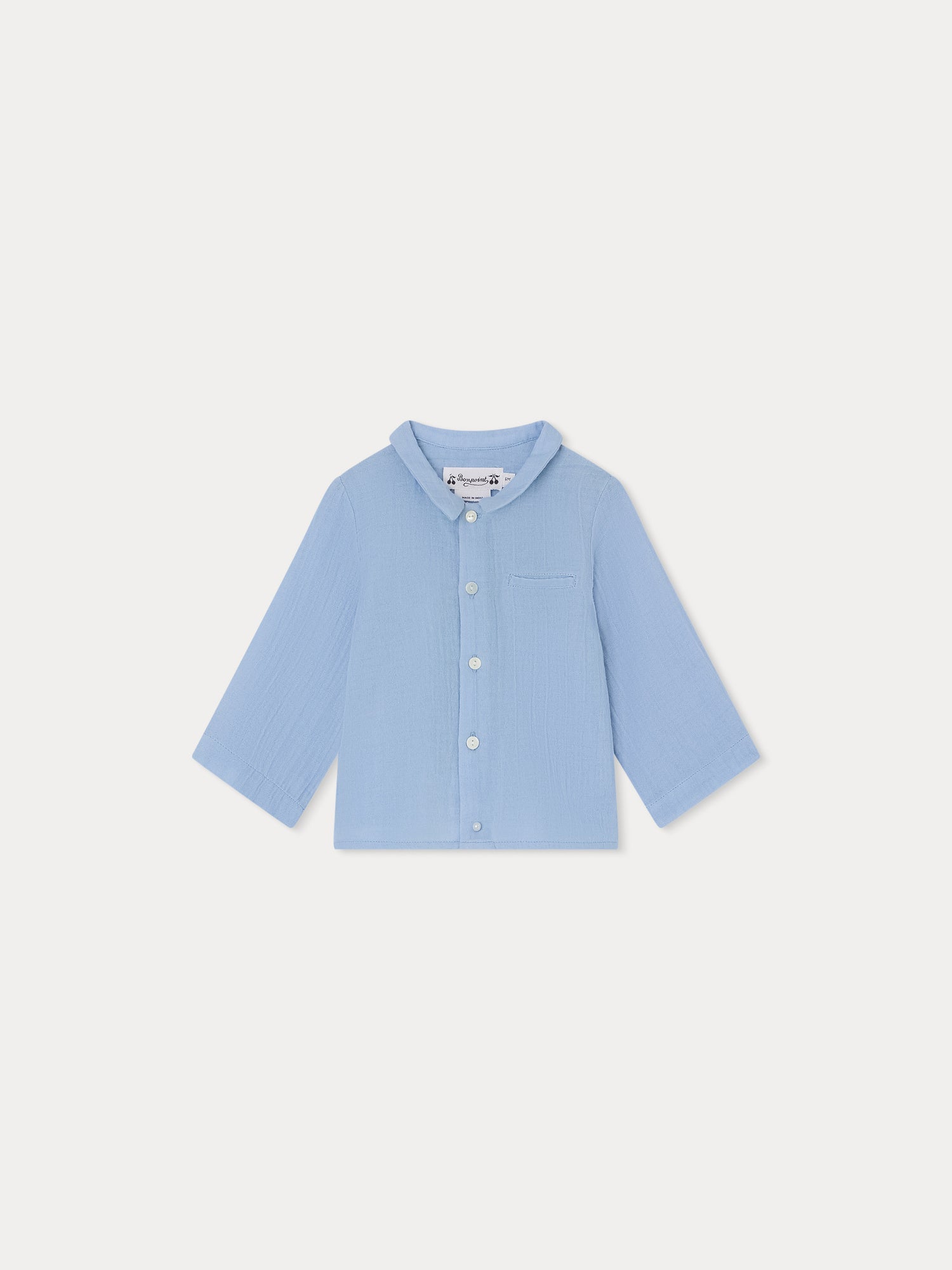 Baby Boys Blue Cotton Shirt